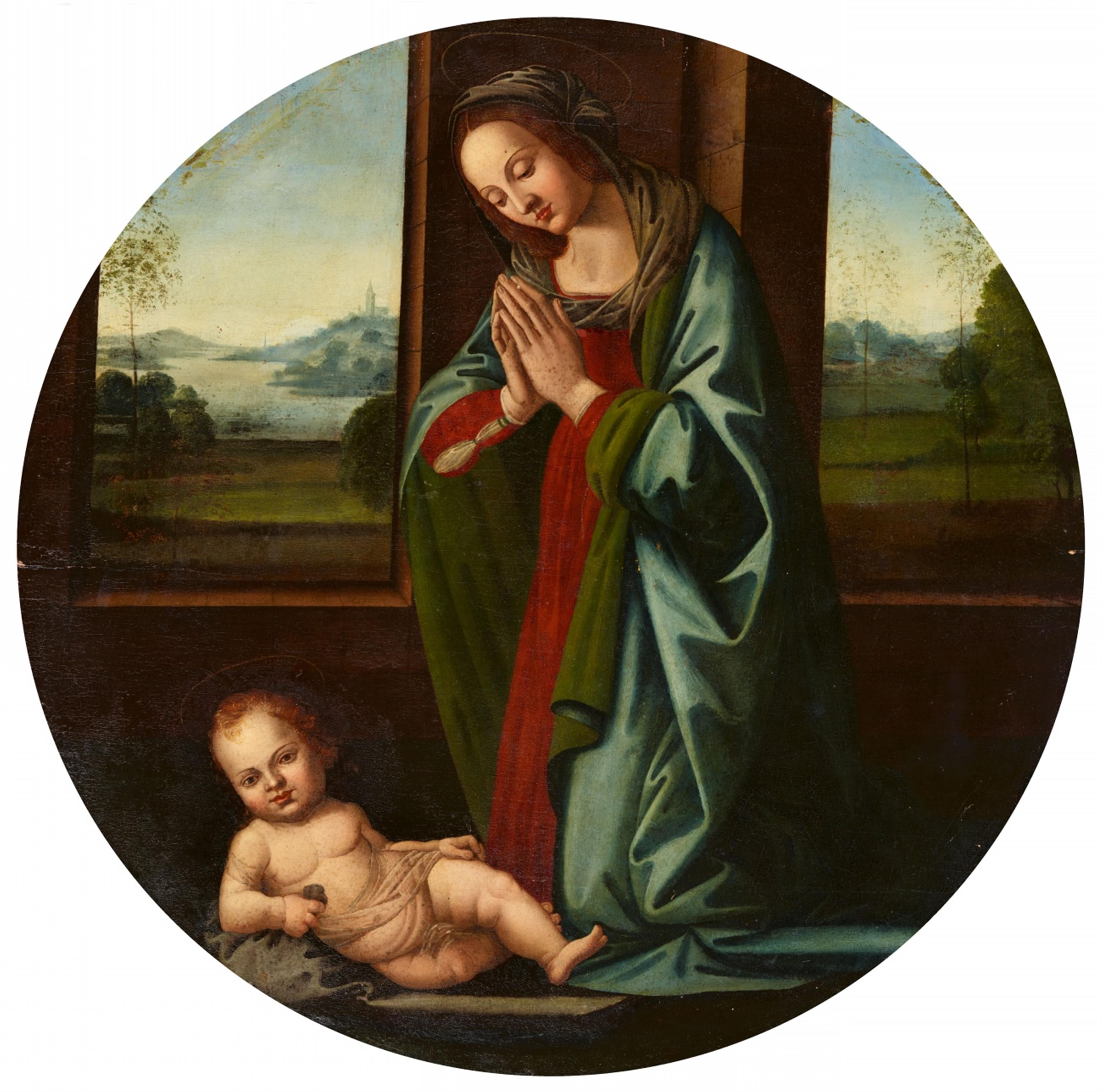 Lorenzo di Credi (Lorenzo di Andrea d’Oderigo), circle of - The Virgin adoring the Christ Child - image-1