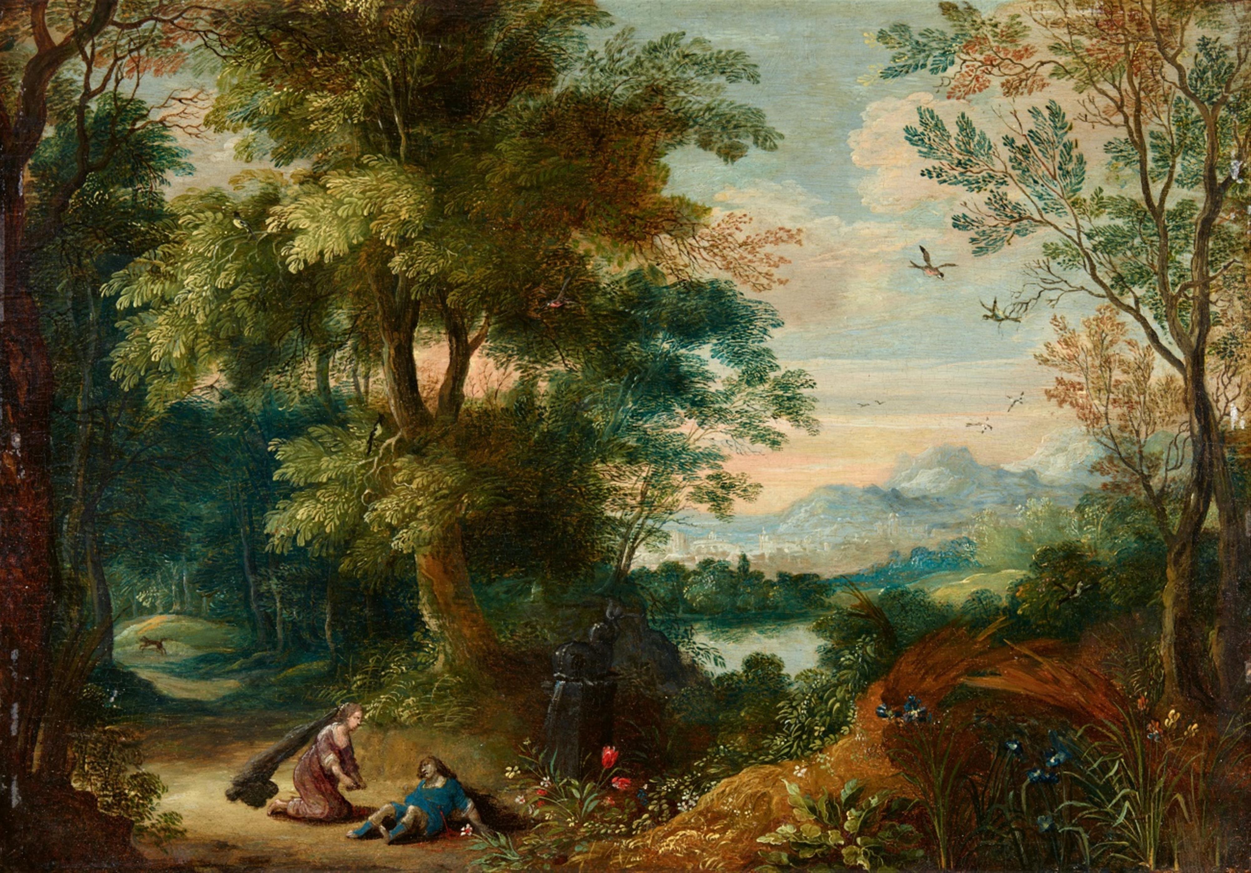 Flämischer Meister des 17. Jahrhunderts - Landschaft mit Pyramus und Thisbe - image-1
