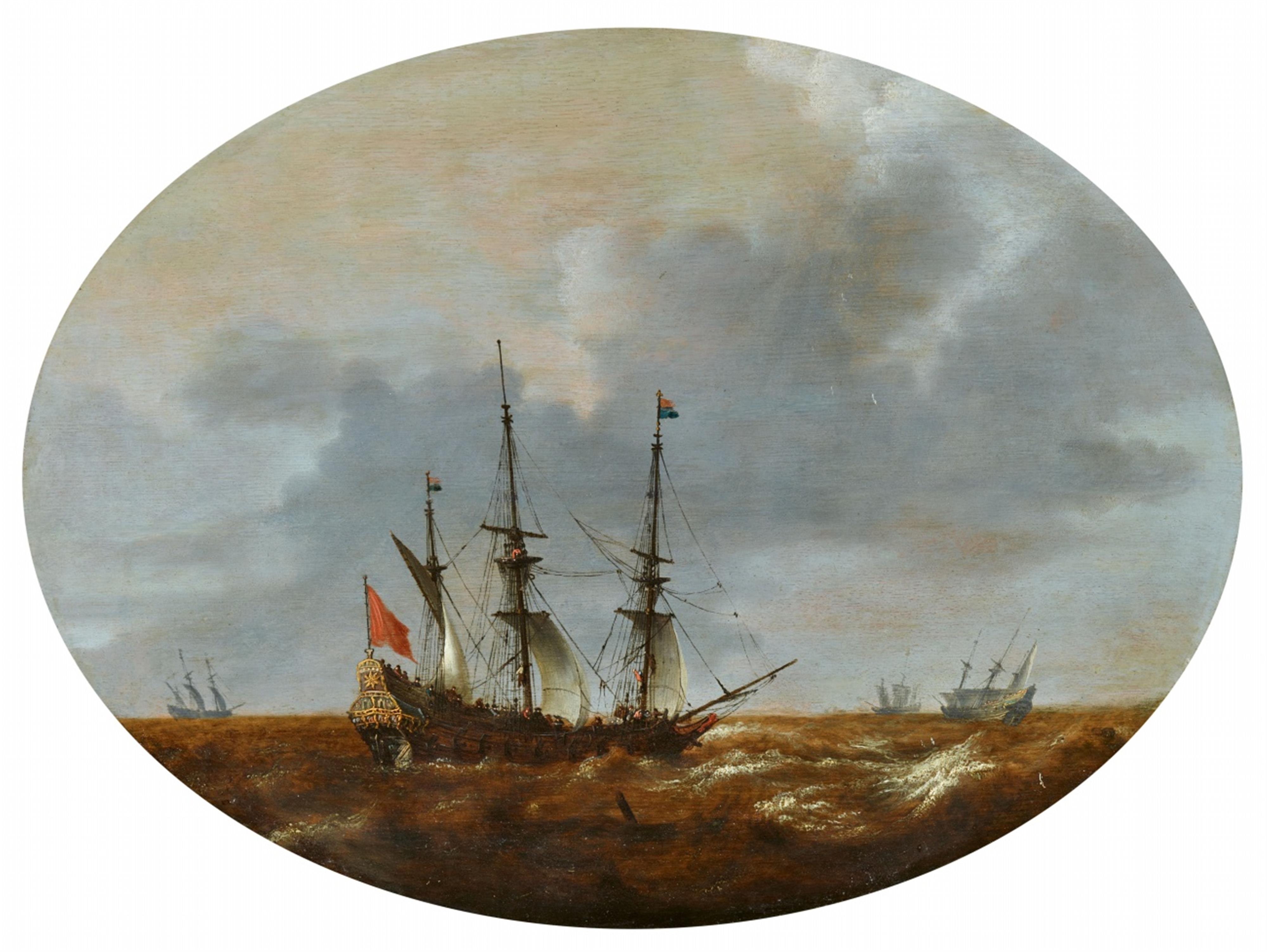Niederländischer Meister des 17. Jahrhunderts - Seestück mit Dreimastern - image-1