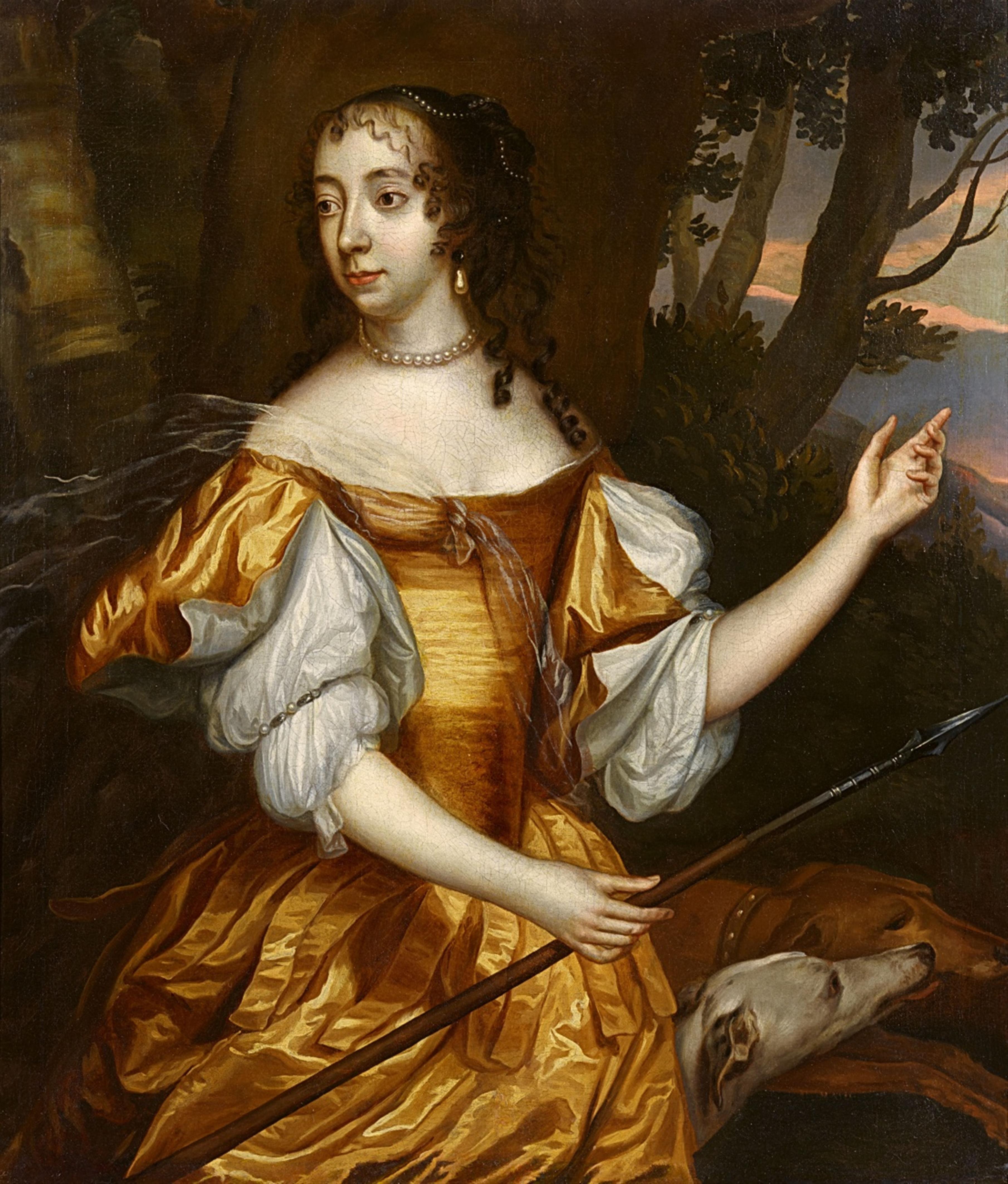 Jan Mijtens - Portrait der Prinzessin Albertine Agnes von Oranien-Nassau, Fürstin von Nassau-Diez als Diana - image-1