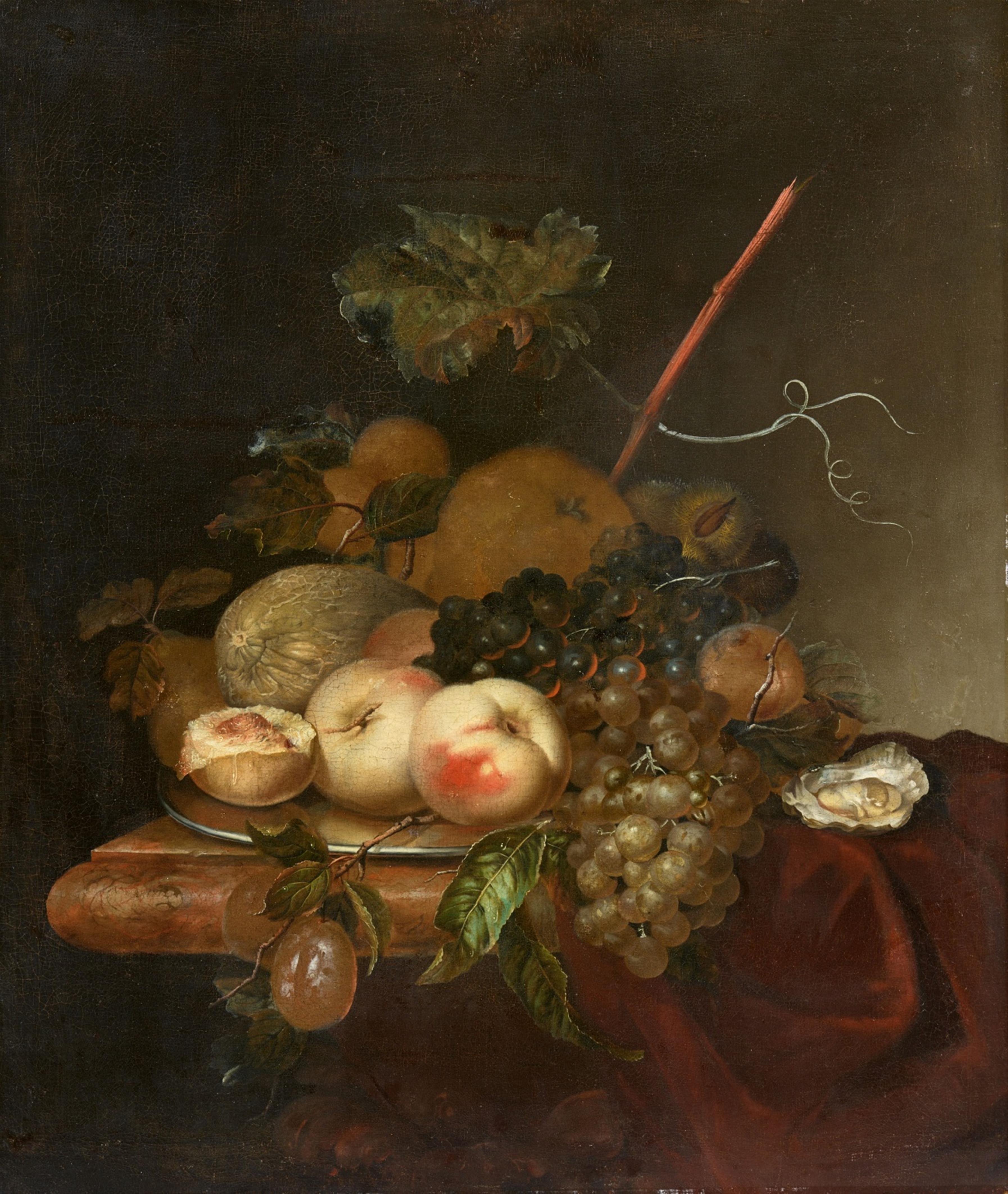 Herman van der Myn - Stillleben mit Früchten und einer Auster - image-1