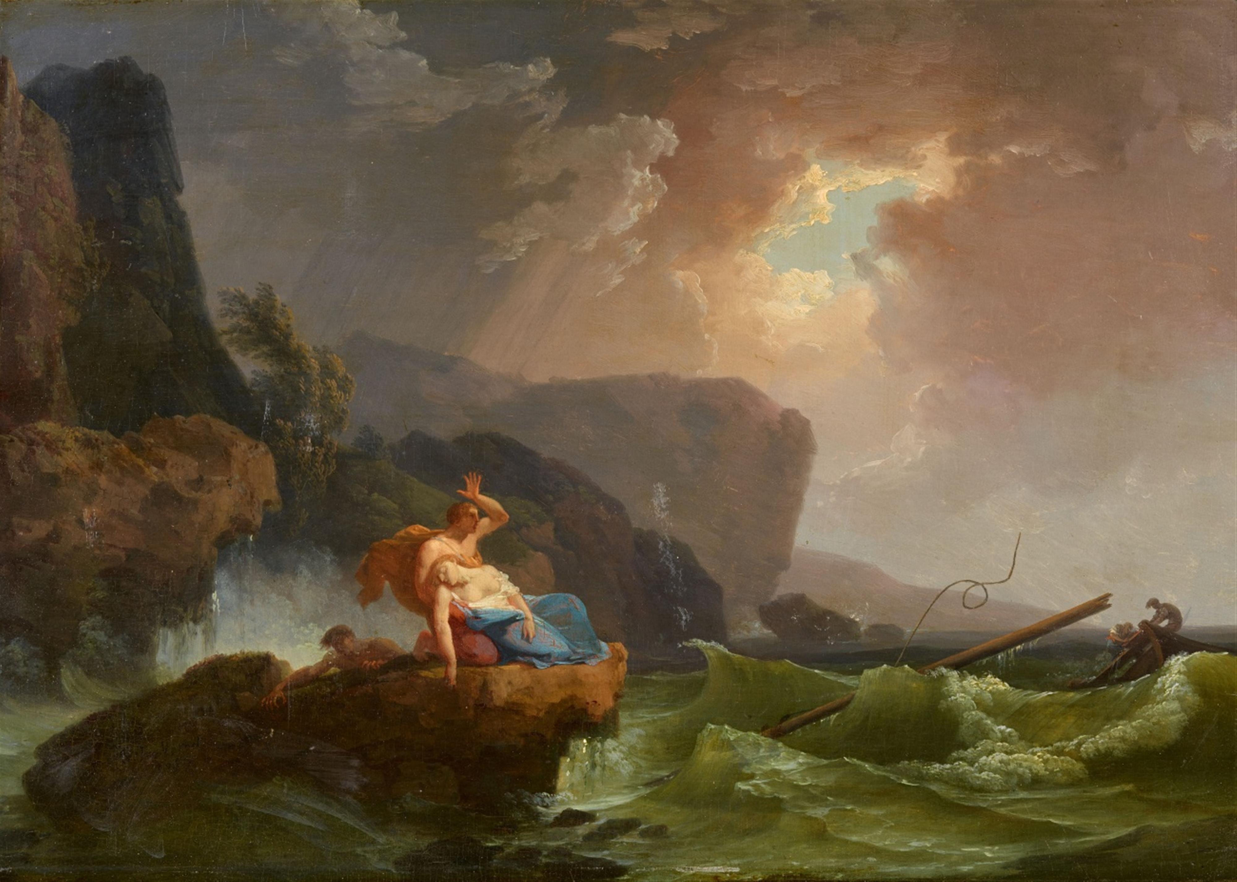 Claude-Joseph Vernet, circle of - Coastal Landscape with a Shipwreck - image-1