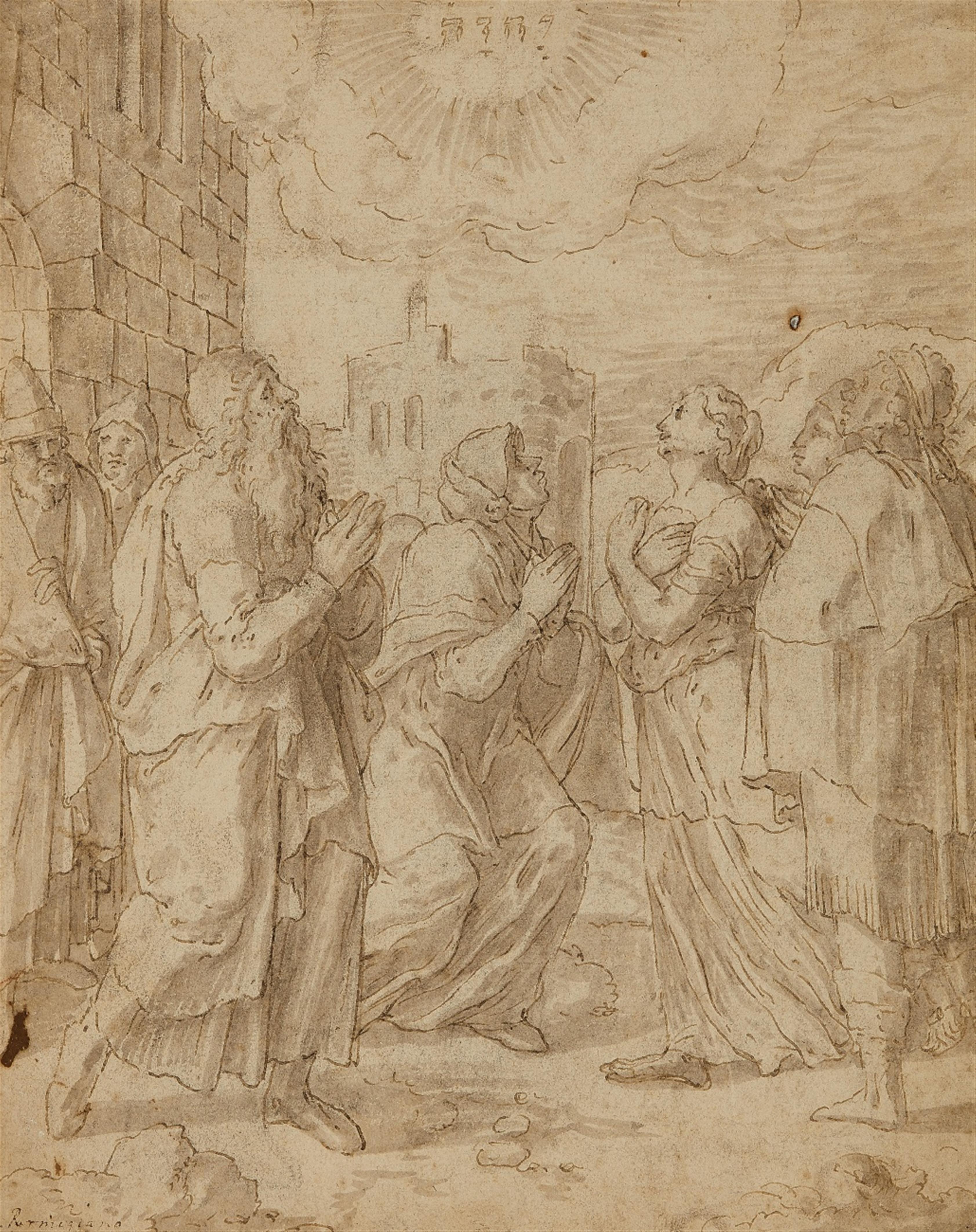 Karel van Mander, circle of - Anna and Joachim at the Golden Gate - image-1