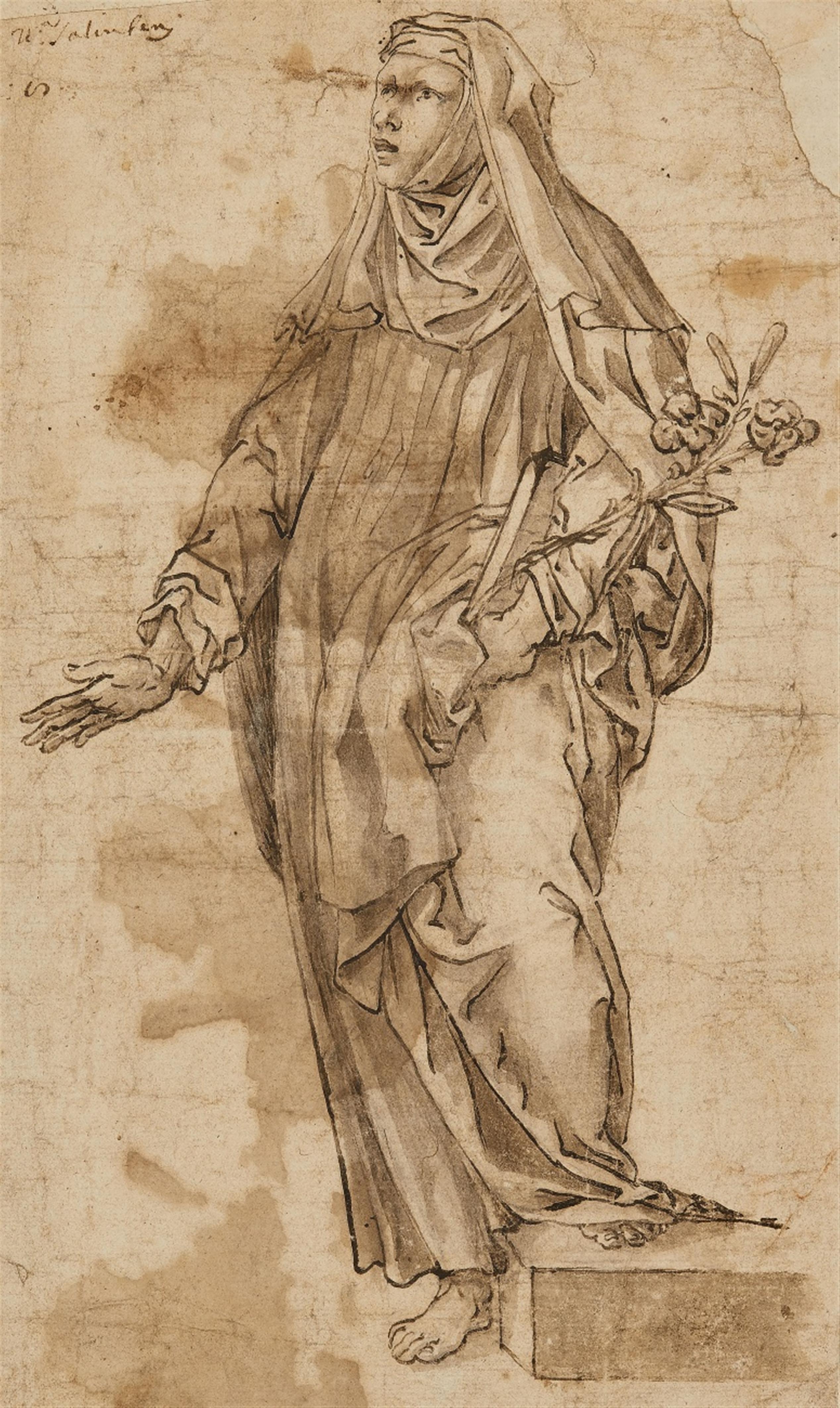 Ventura Salimbeni - Standing Figure of a Saint - image-1