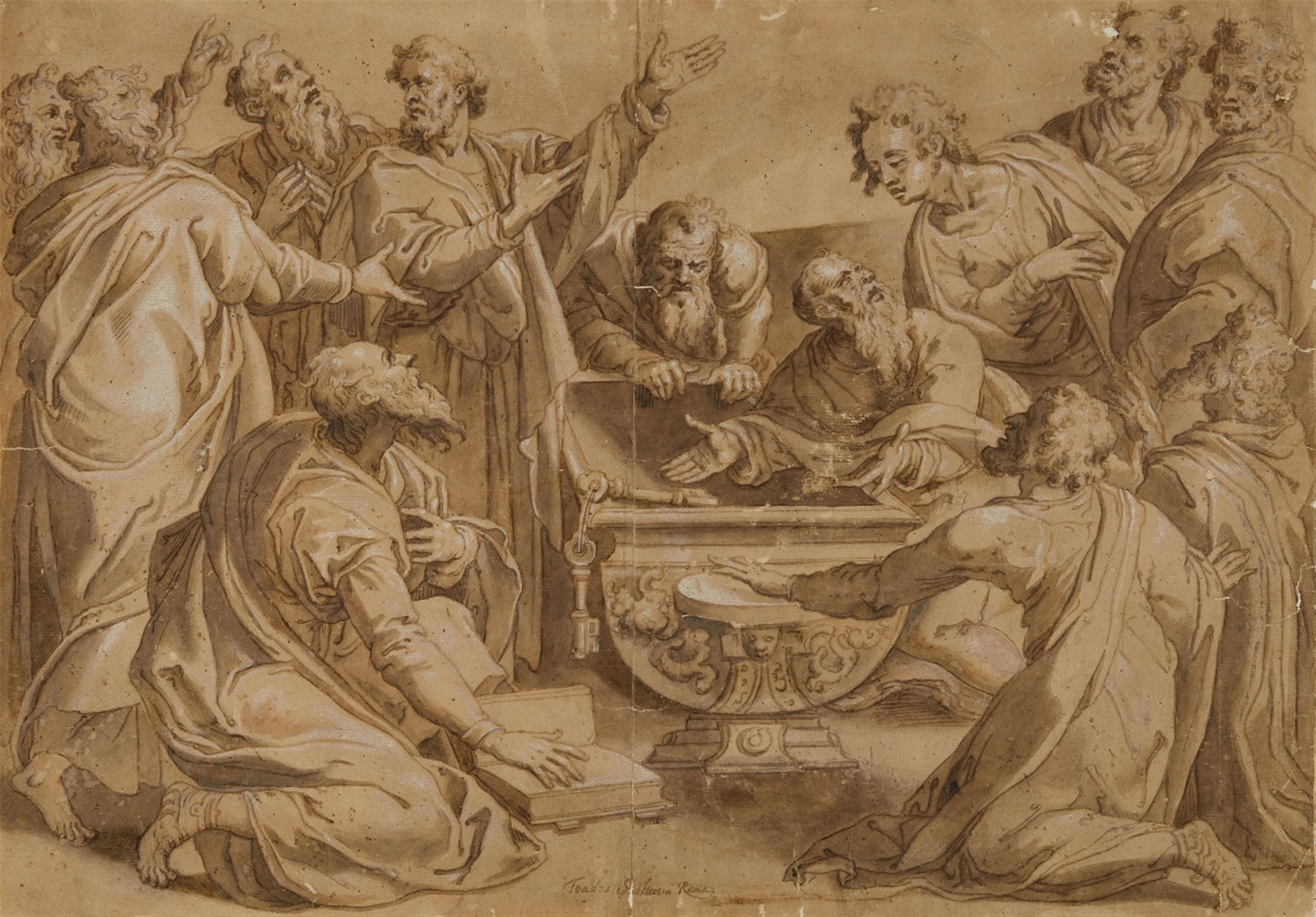 Roman School 17th century - The Twelve Apostles at the Grave - image-1