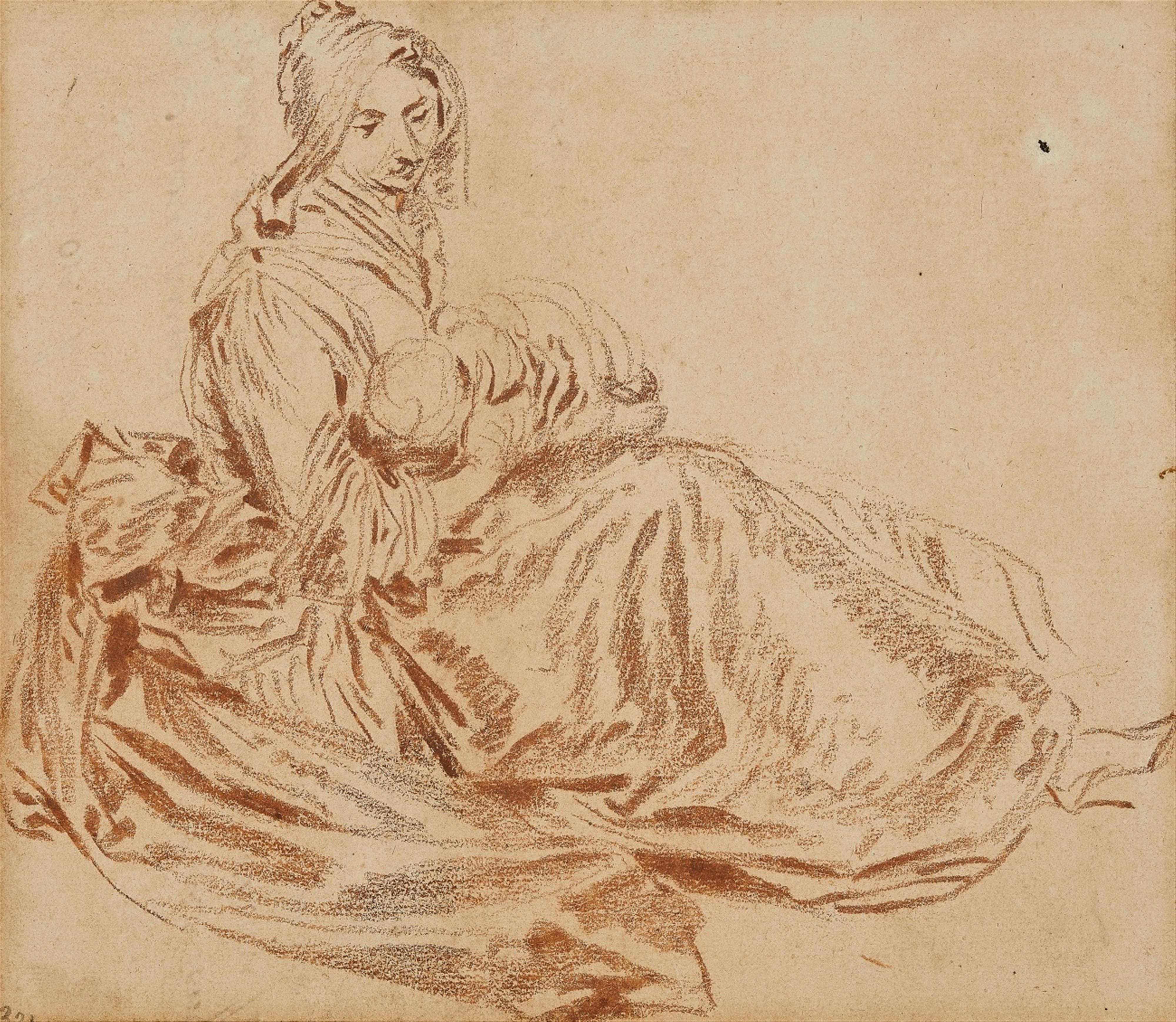 Jean-Baptiste Pater - Sitzende Frau ein Kind stillend - image-1