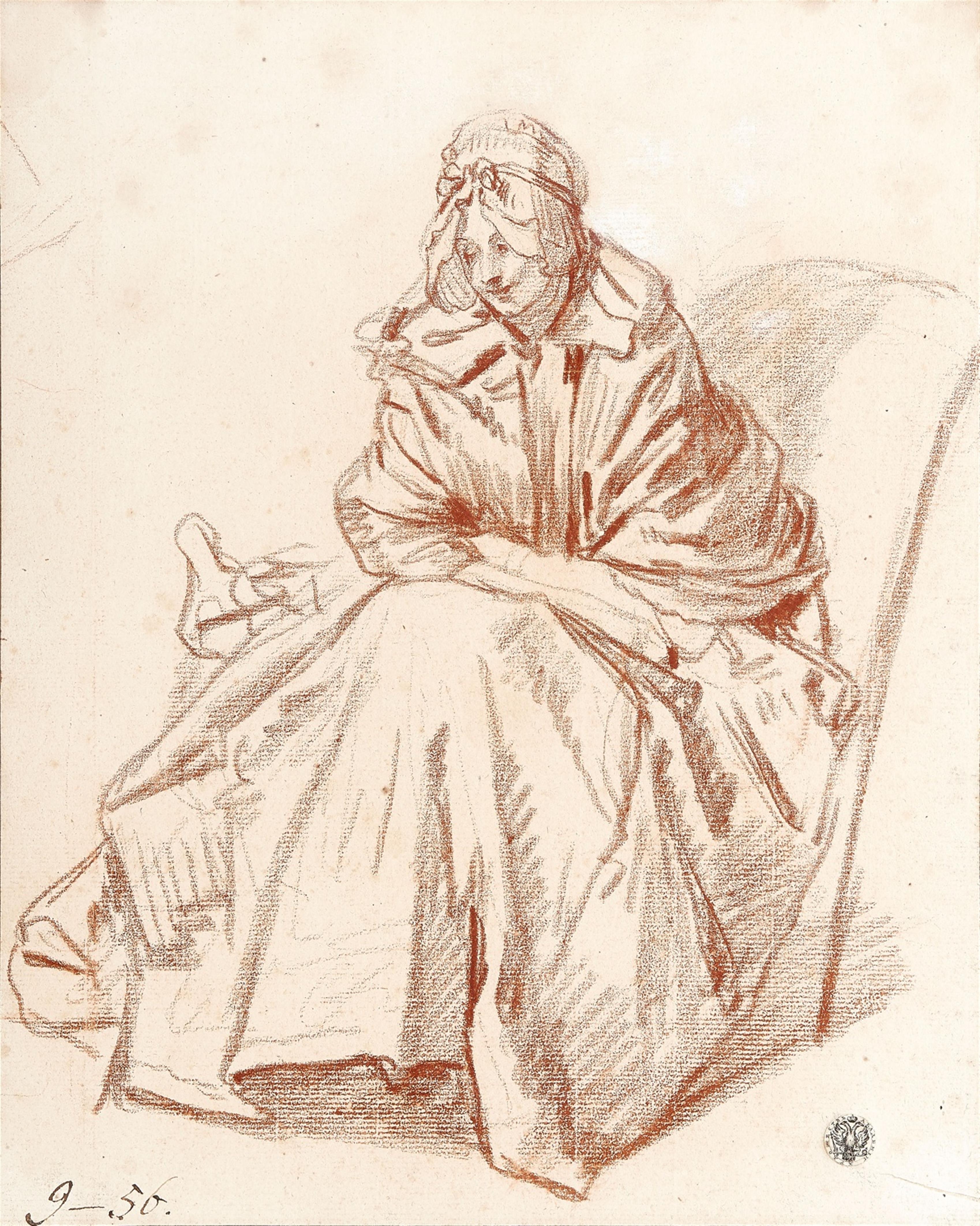 Jean-Baptiste Greuze - Auf einem Stuhl sitzende Frau - image-1