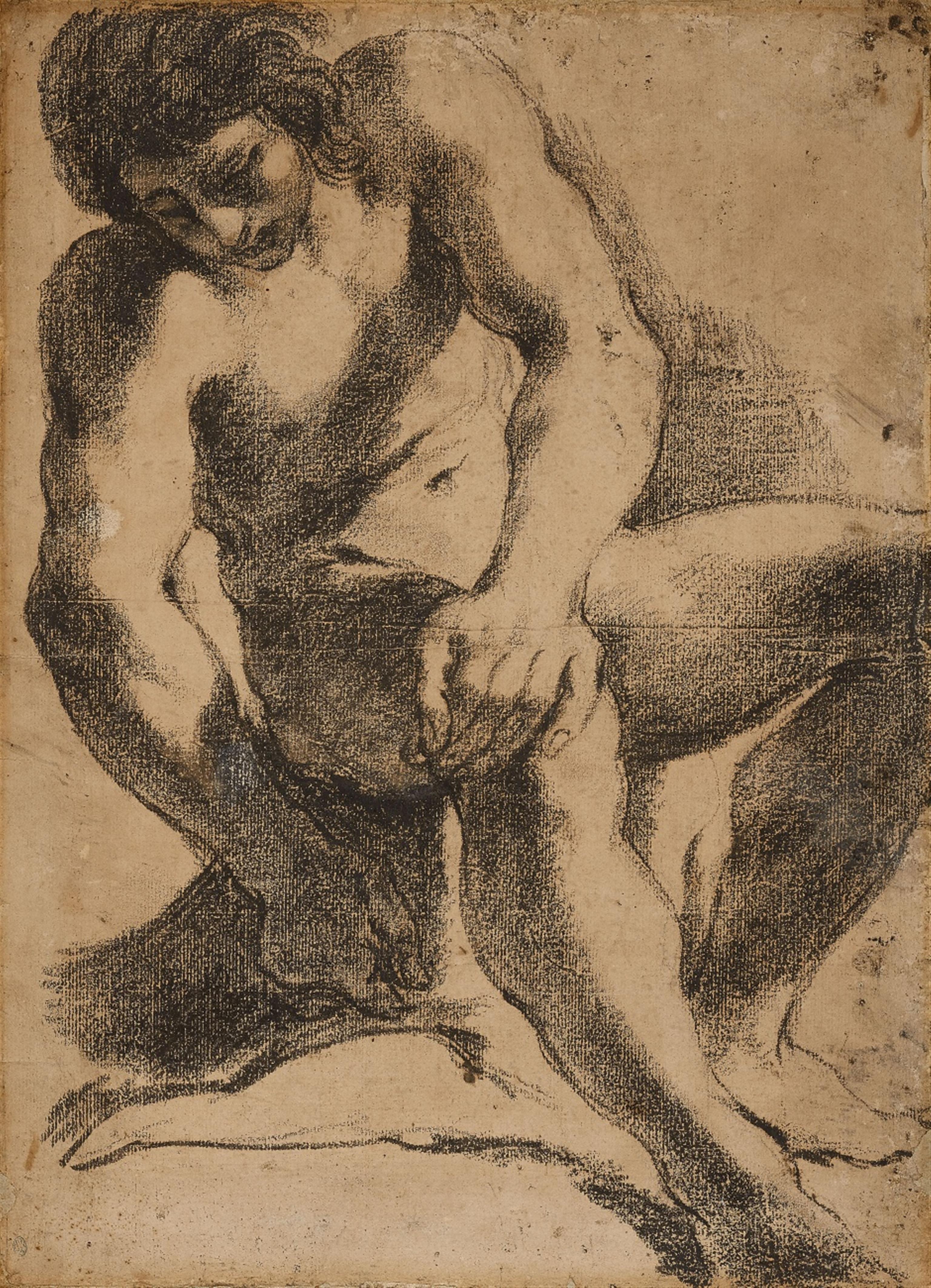 Unknown Artist 18th century - Seated Male Nude - image-1
