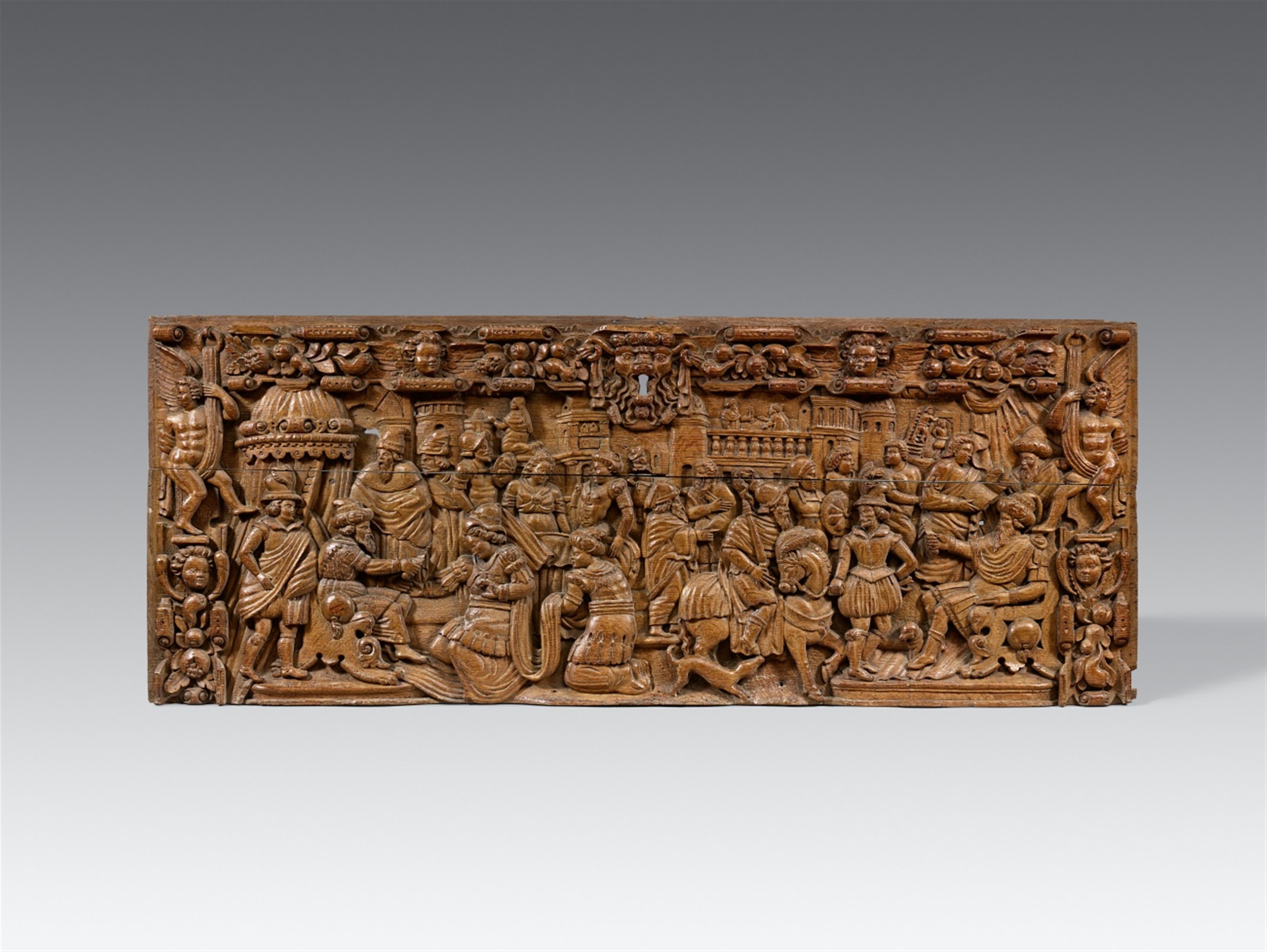 Netherlands around 1600 - A Netherlandish carved wooden relief with scenes from the Old Testament, around 1600 - image-1