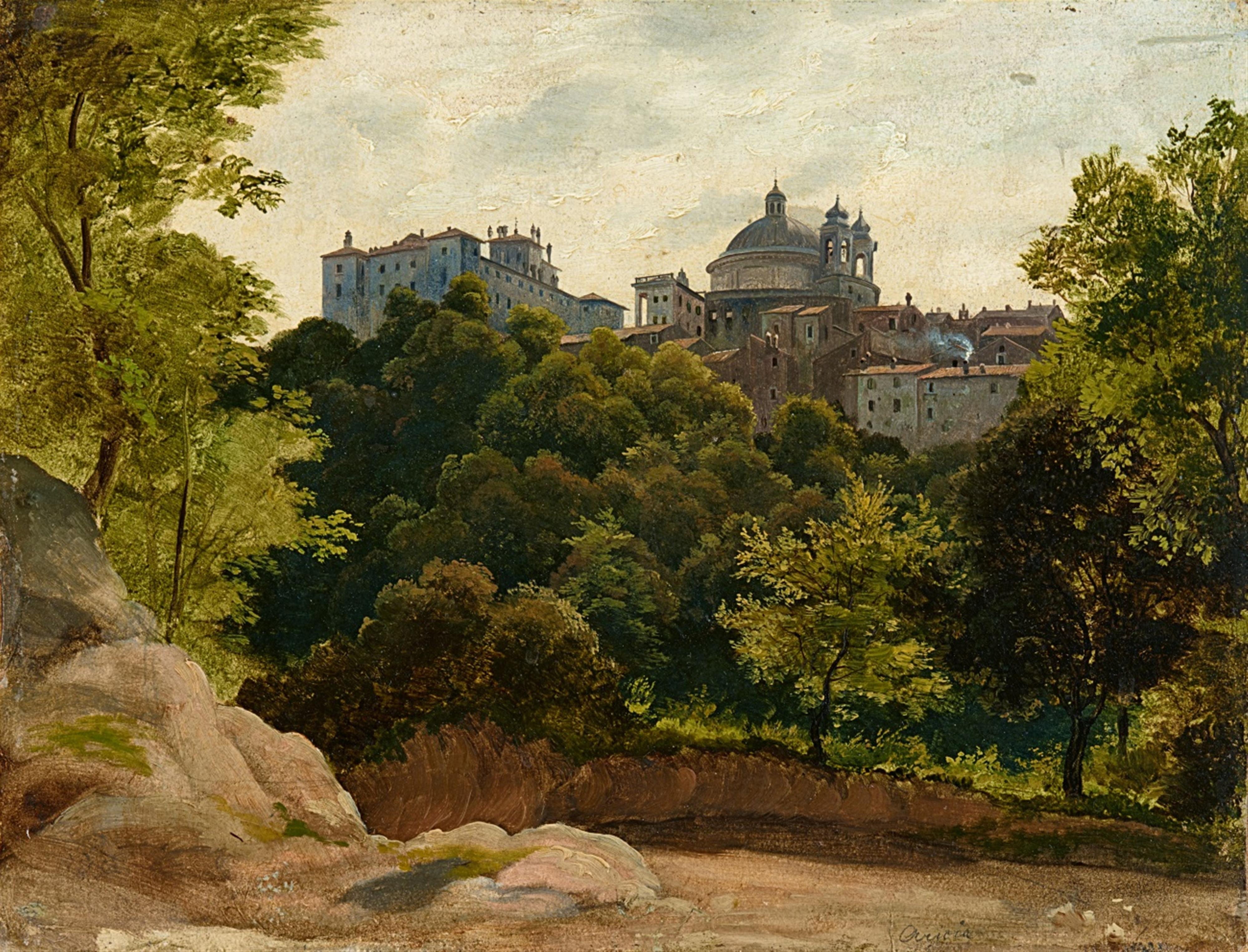 Ernst Fries or
Johann Heinrich Schilbach - View of Ariccia - image-1