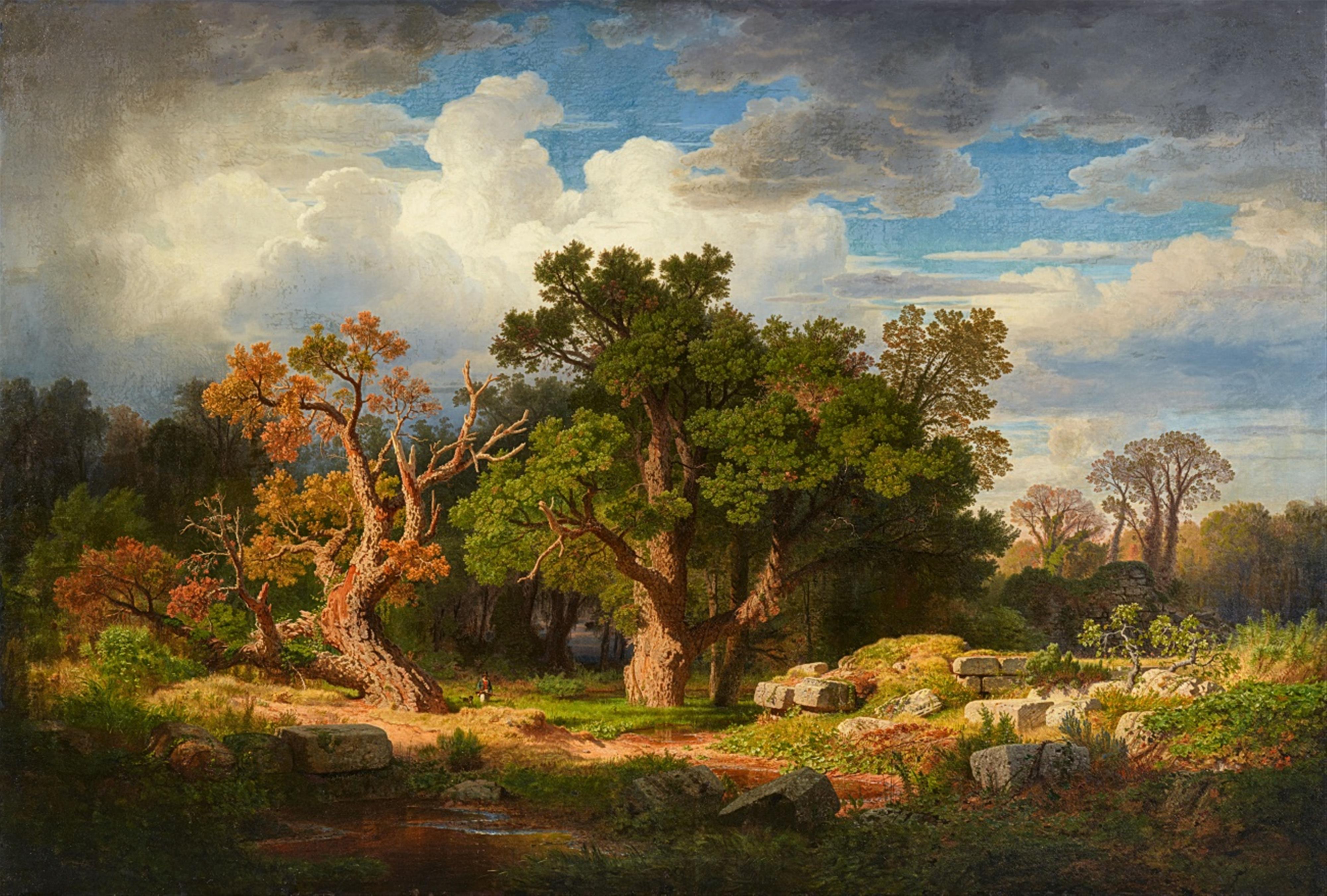 Andreas Achenbach - Large landscape with cork oaks - image-1
