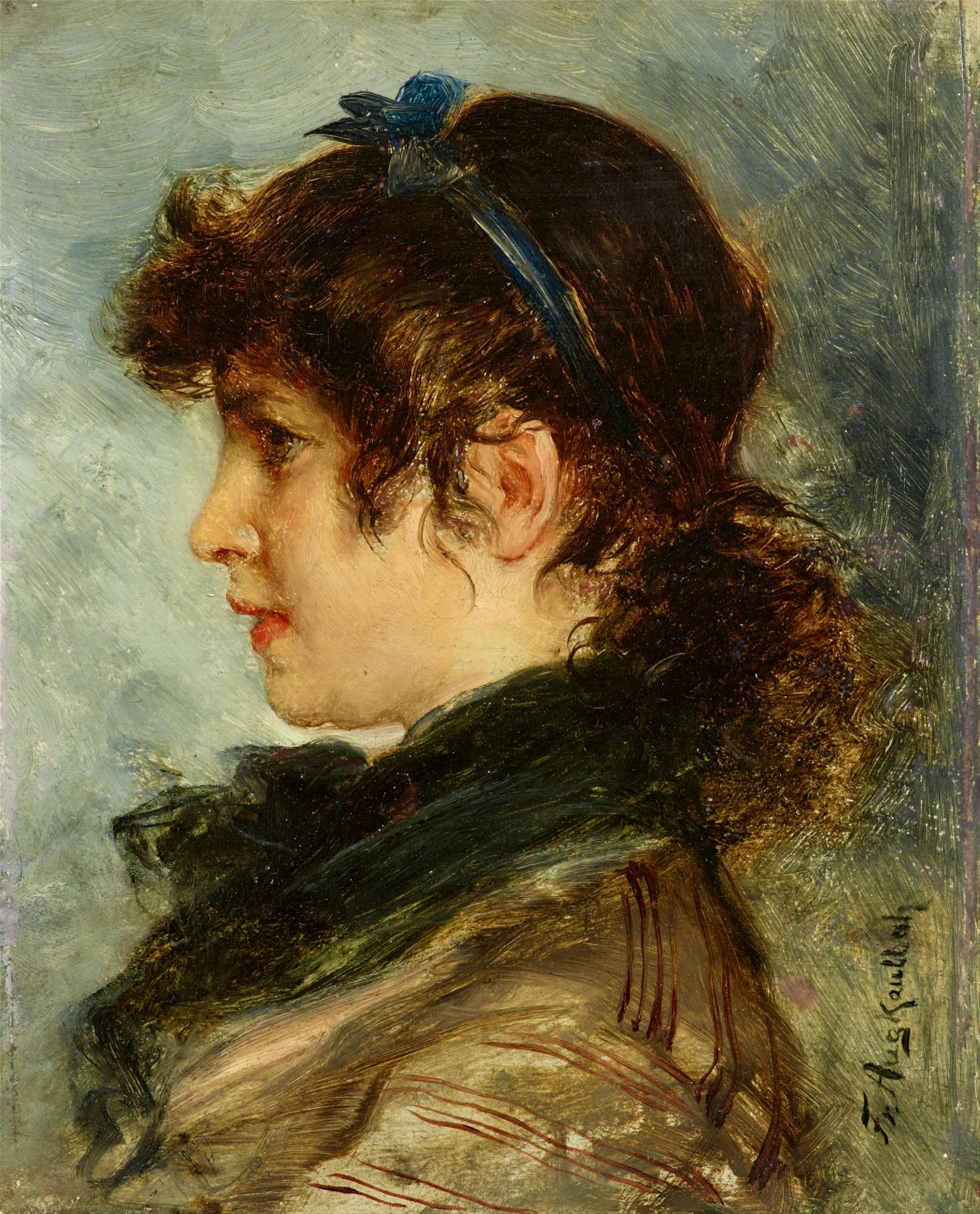 Friedrich August von Kaulbach - Portrait of a Young Woman - image-1