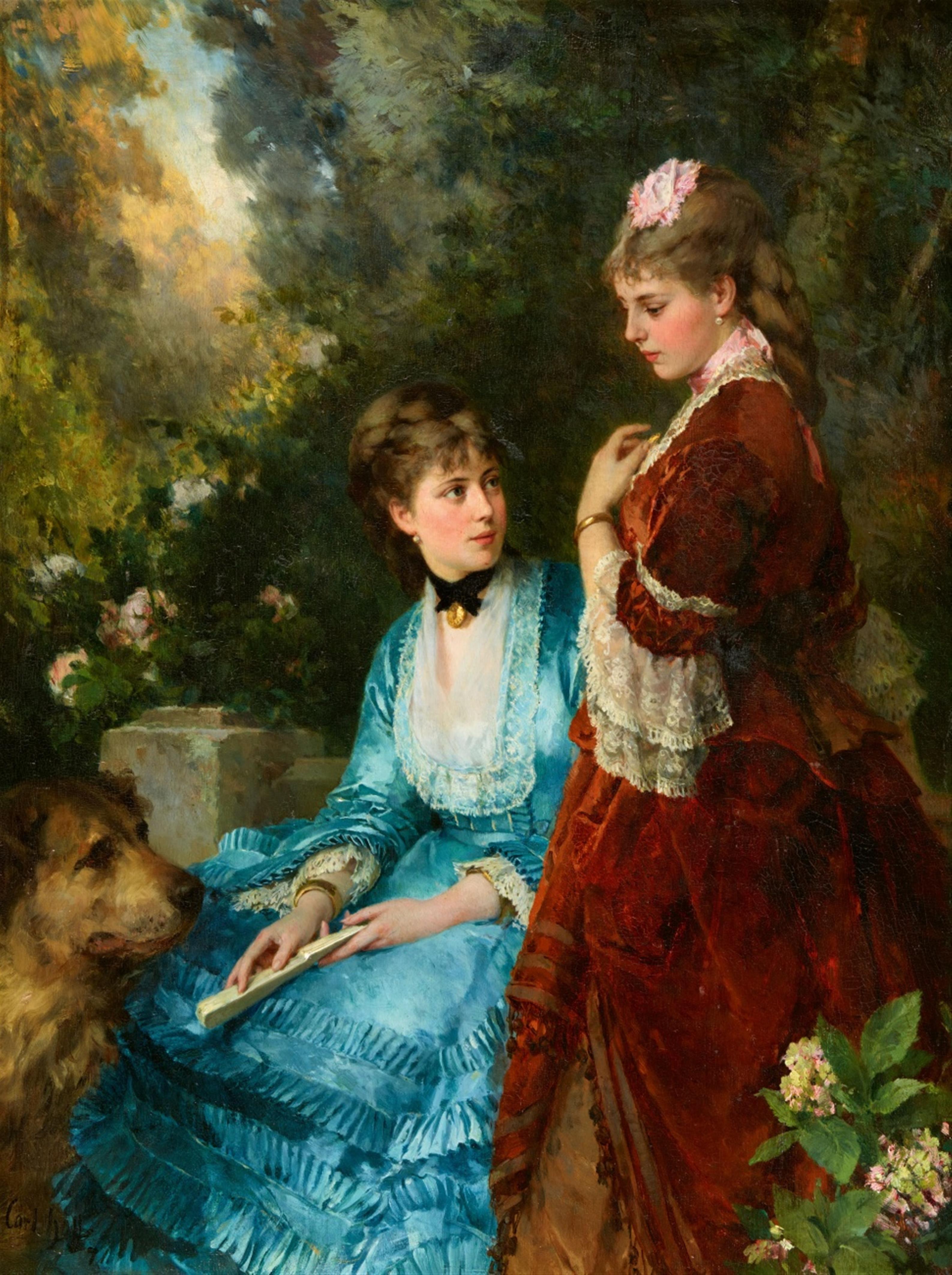 Carl Heinrich Hoff - Andreas Achenbach's Daughters Emma and Lucie - image-1