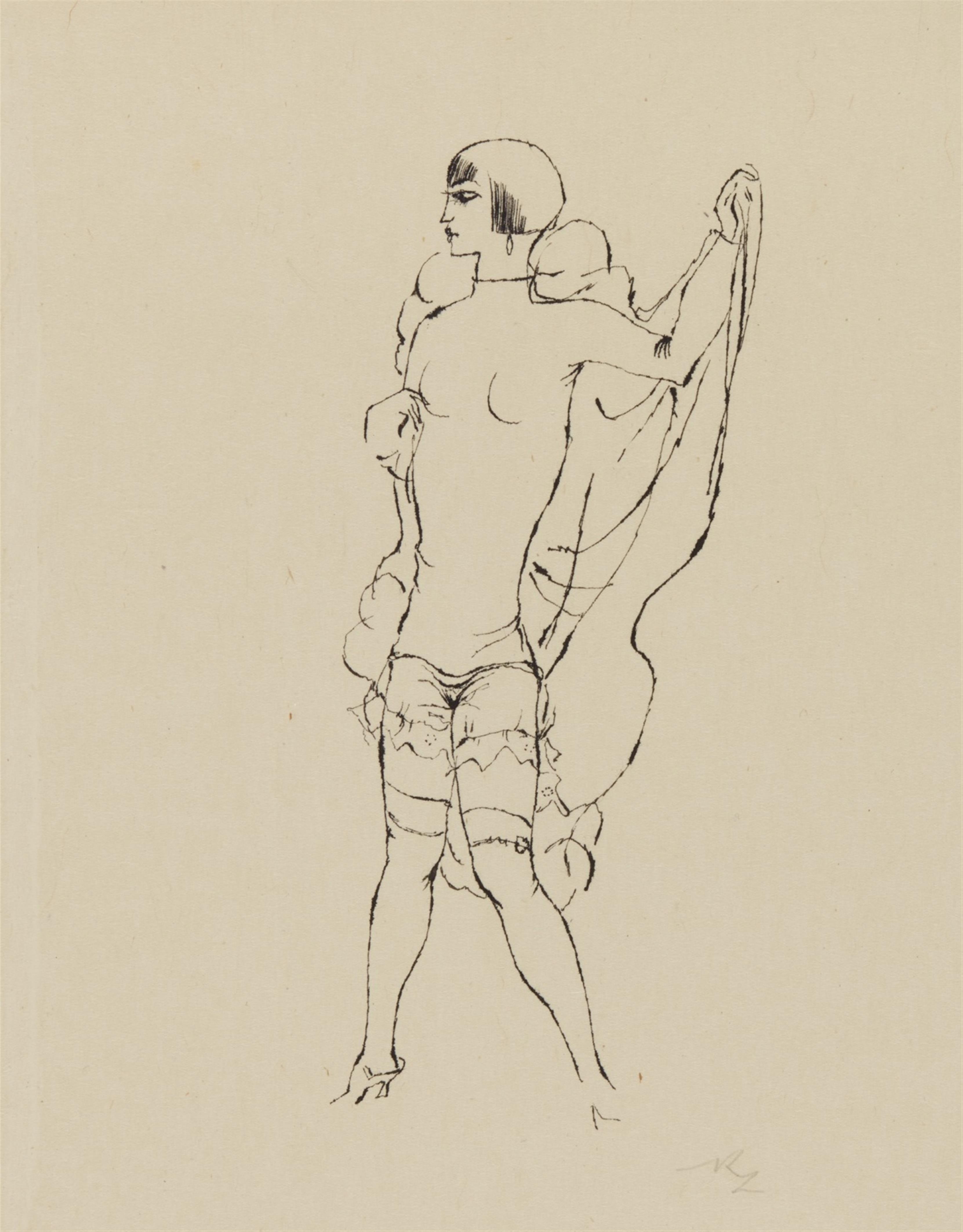 Richard Ziegler - Akt mit Herzkarte. Weiblicher Akt mit Schleiertuch. Artist im Trikot - image-2