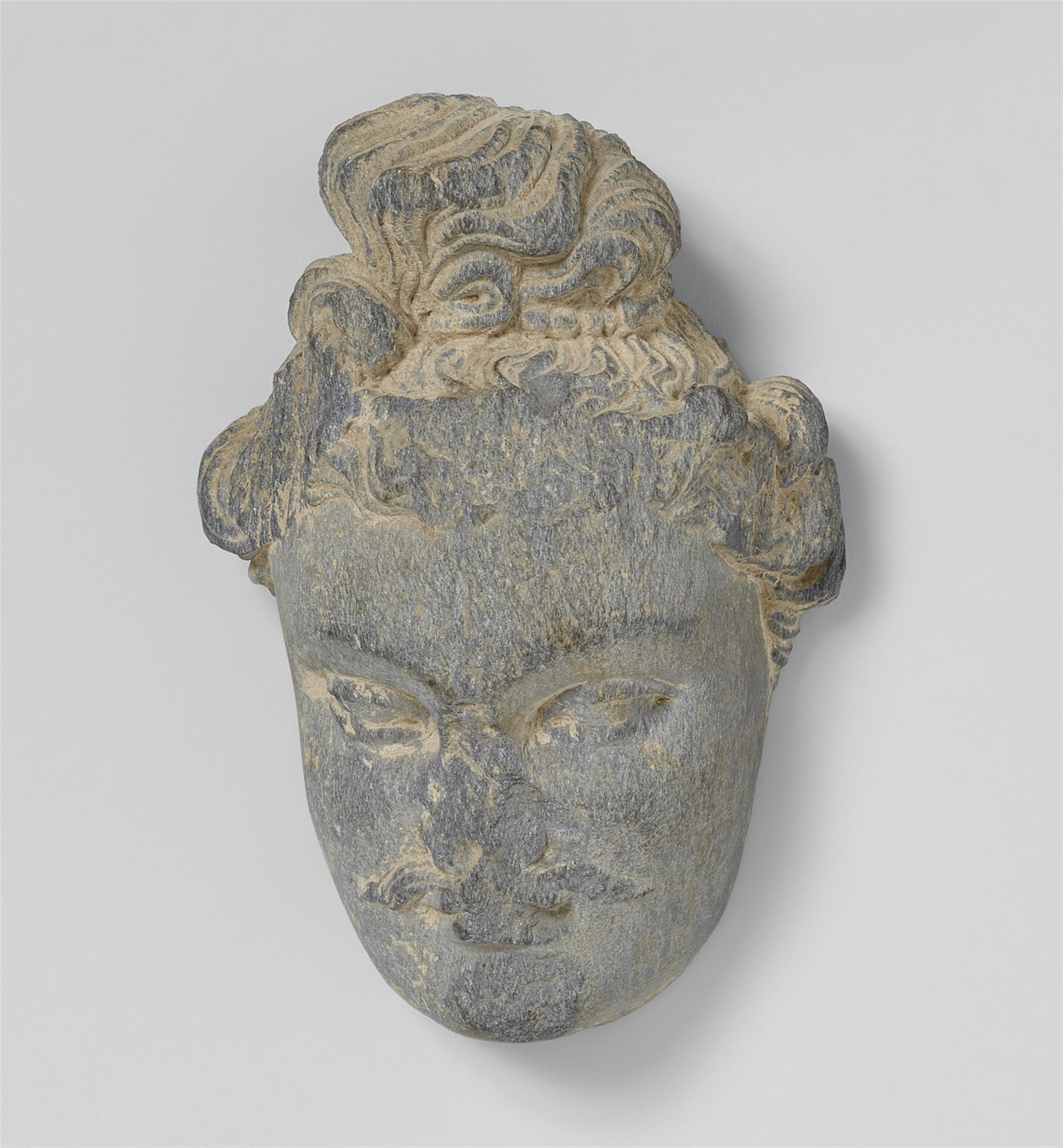 A Gandhara gray schist head of a bodhisattva. Pakistan. 2nd/3rd century - image-1