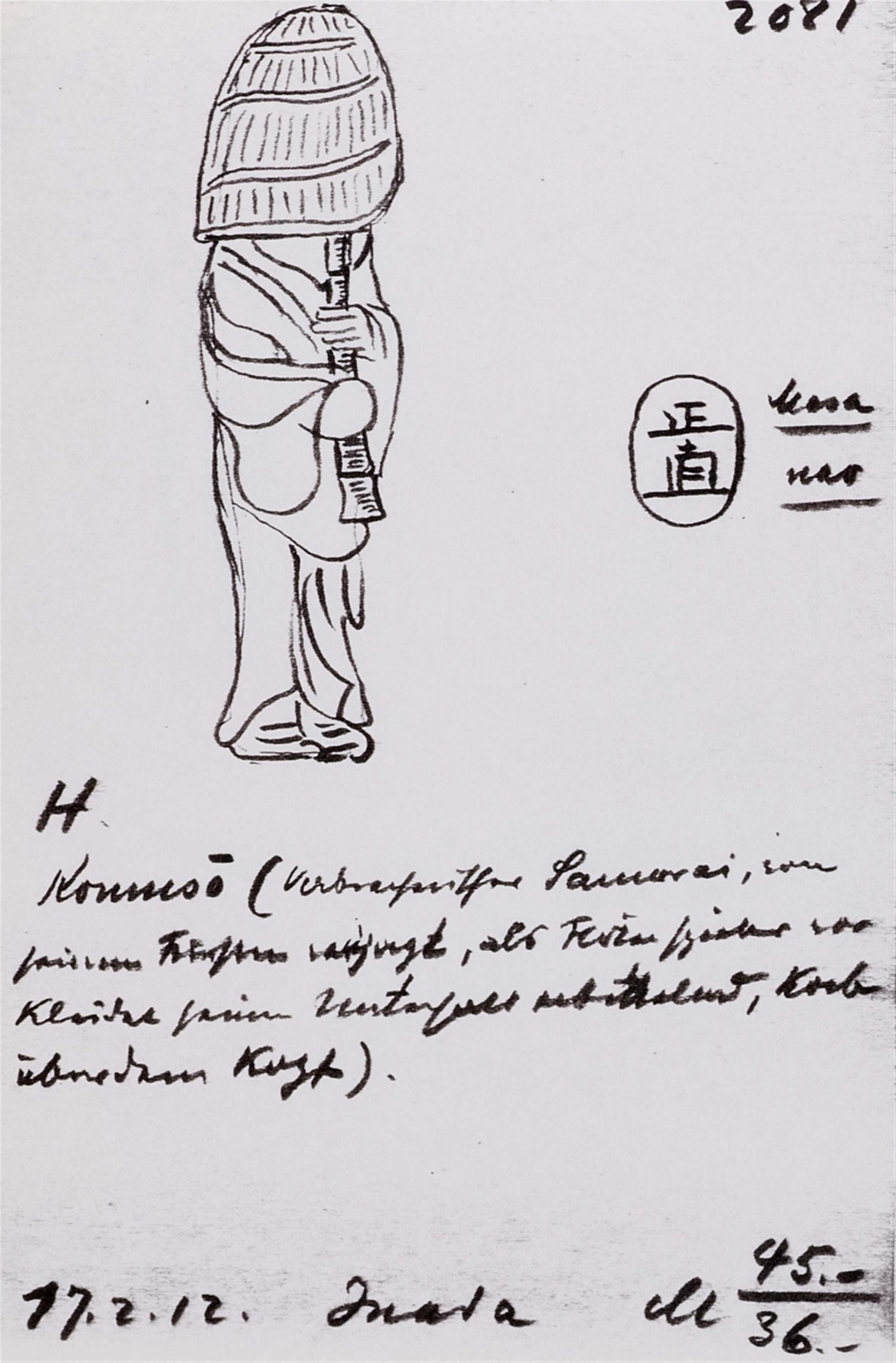 A boxwood netsuke of a Komusô monk. Around 1800 - image-7