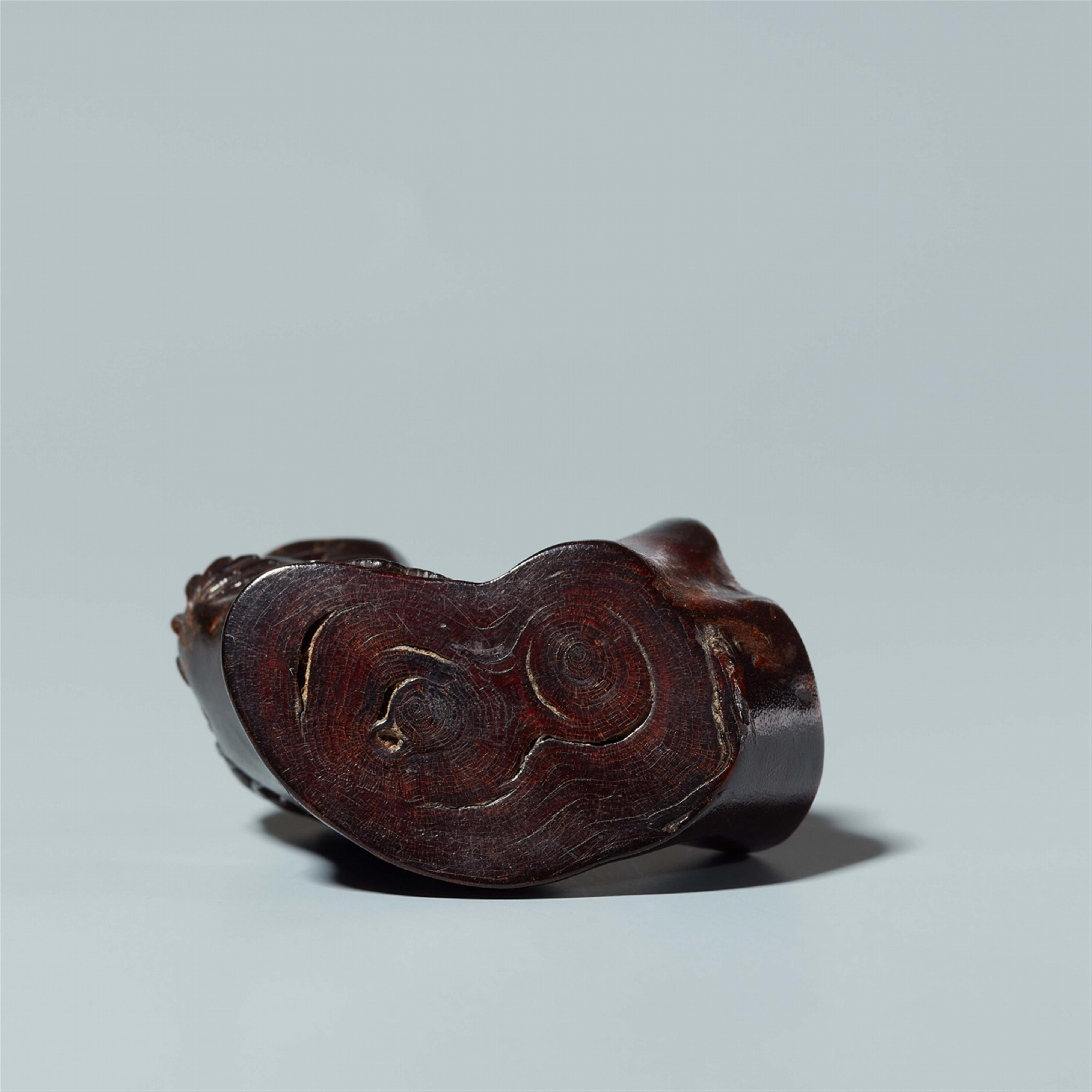 An umimatsu netsuke of a millipede on a tree trunk. Probably 18th century - image-5