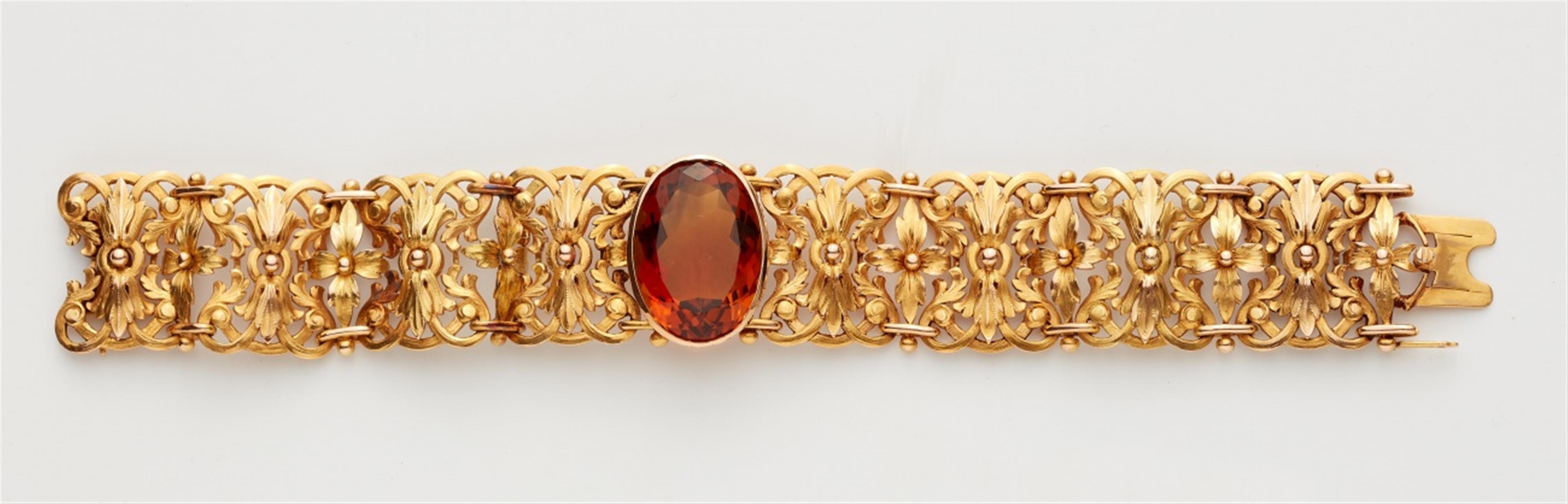 An Art Nouveau 18k gold citrine bracelet - image-2