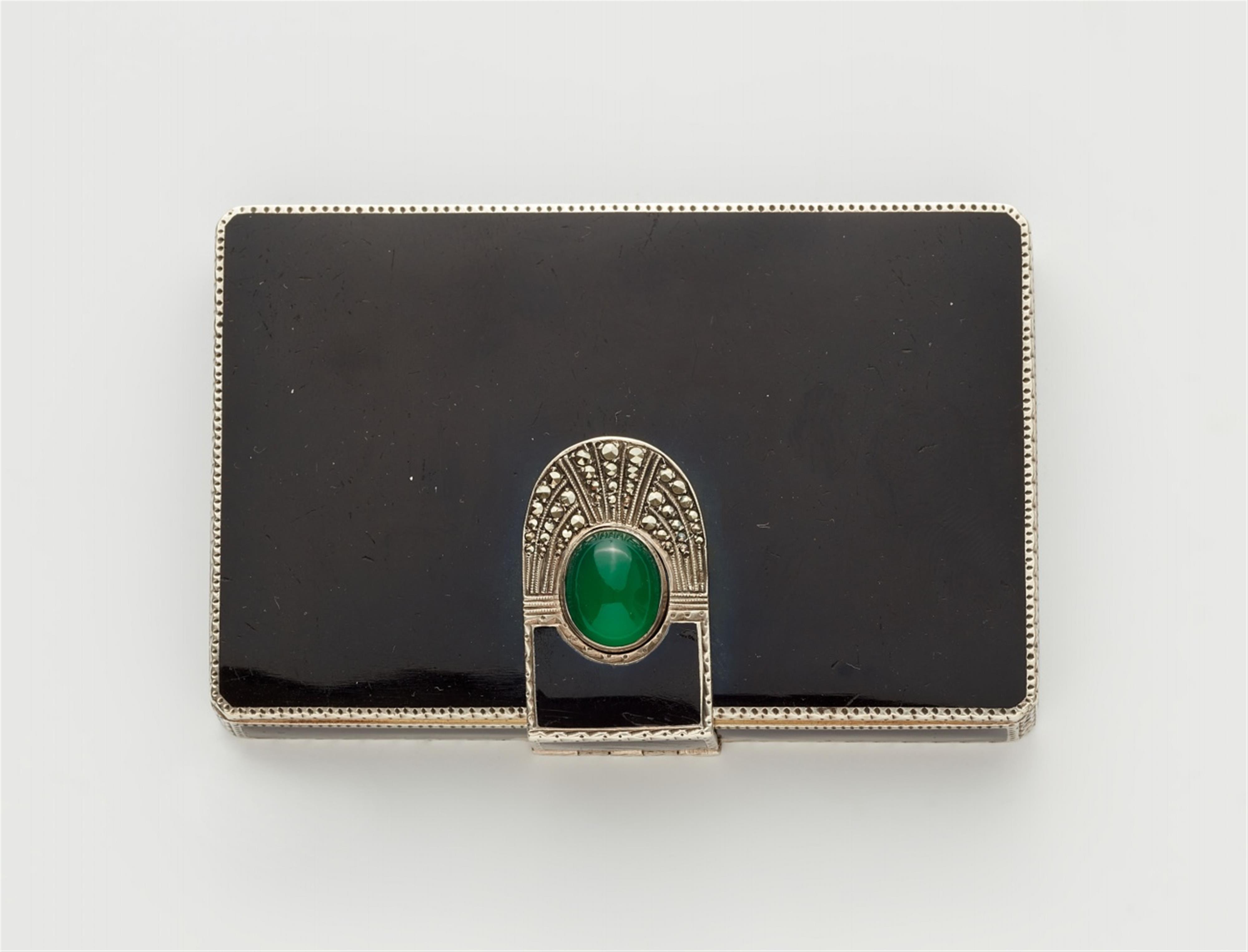 An Art Deco silver gilt calling card holder - image-1