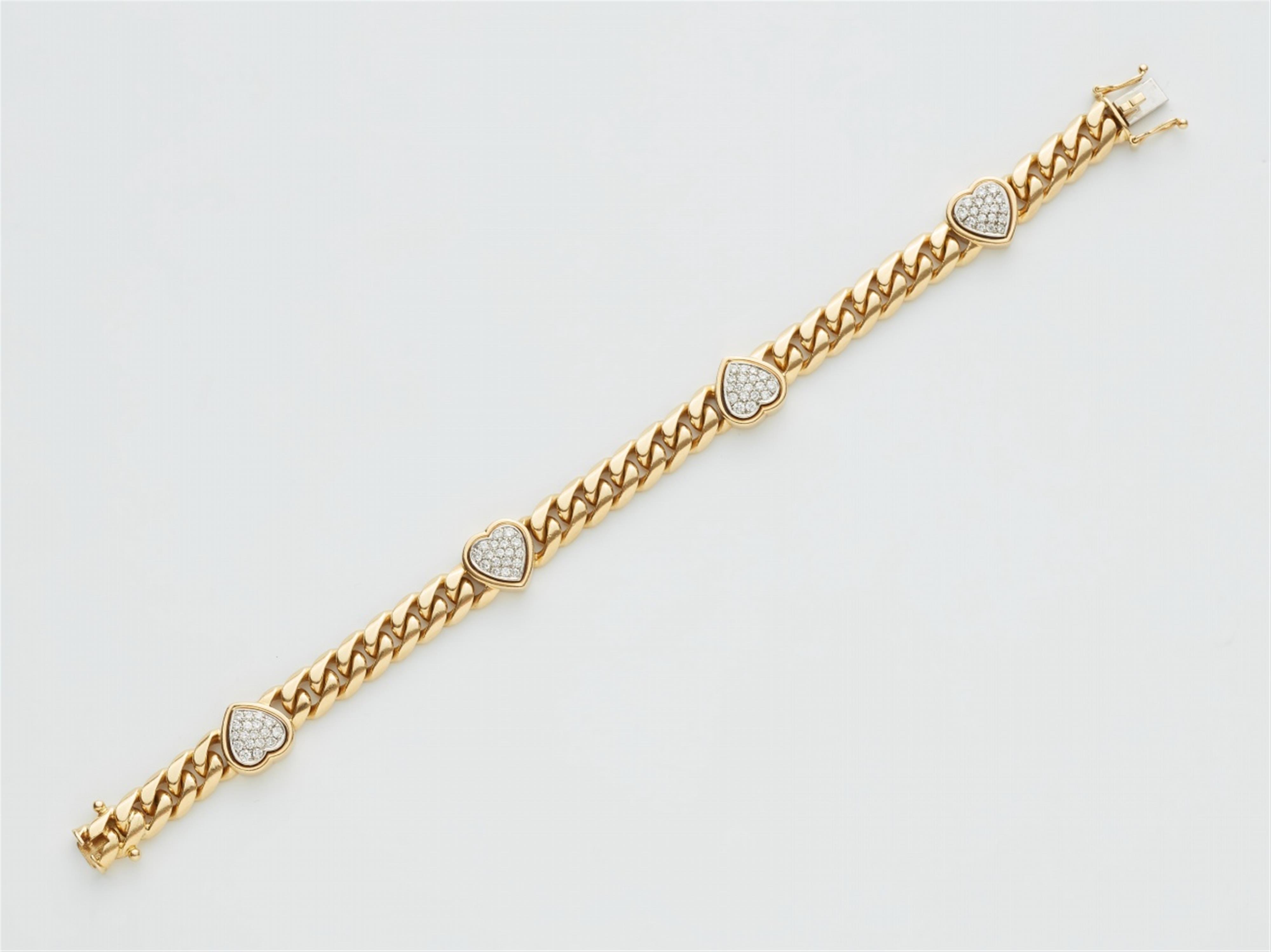 An 18k gold diamond chain bracelet - image-1