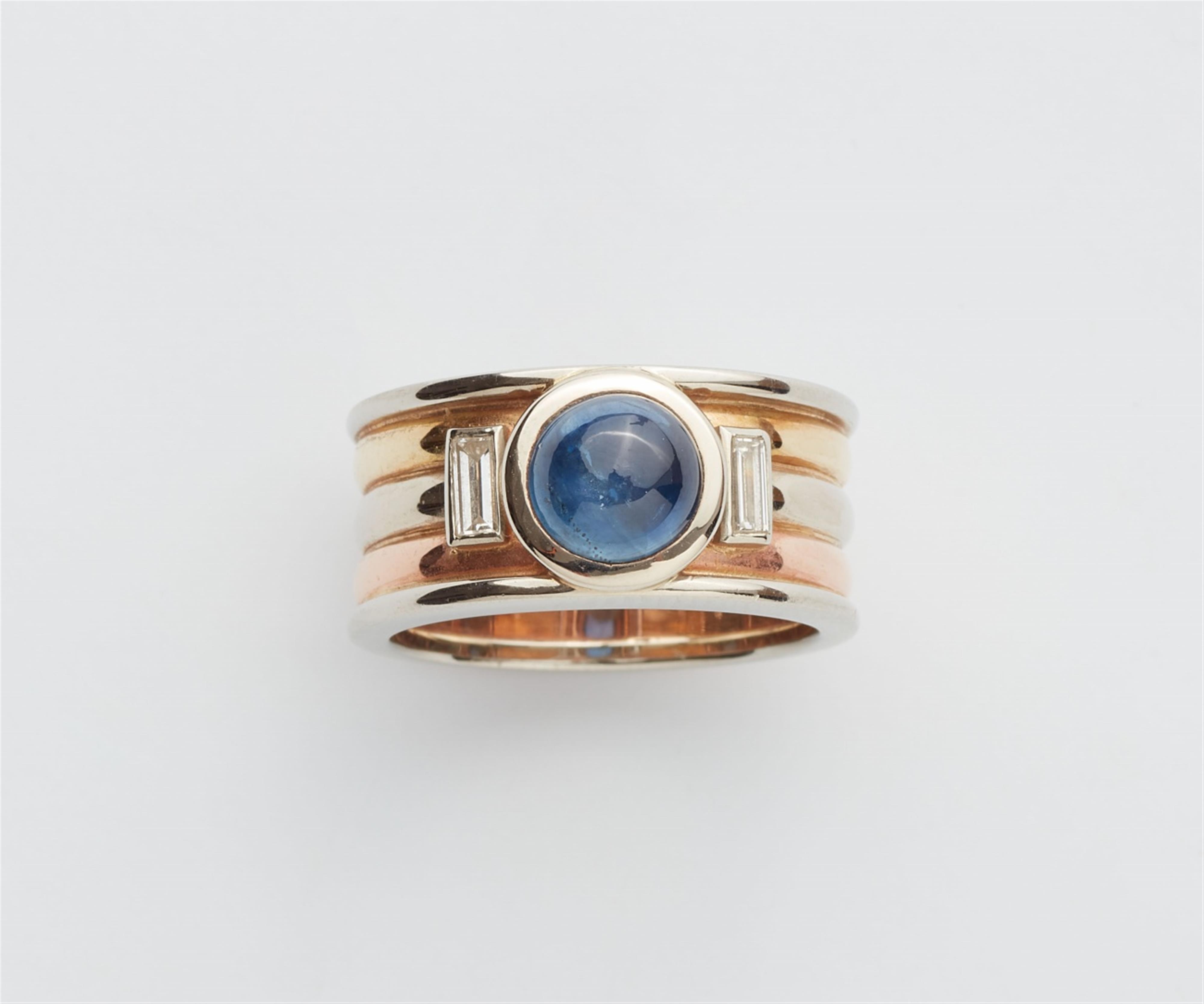 A Viennese 14k gold sapphire ring - image-1