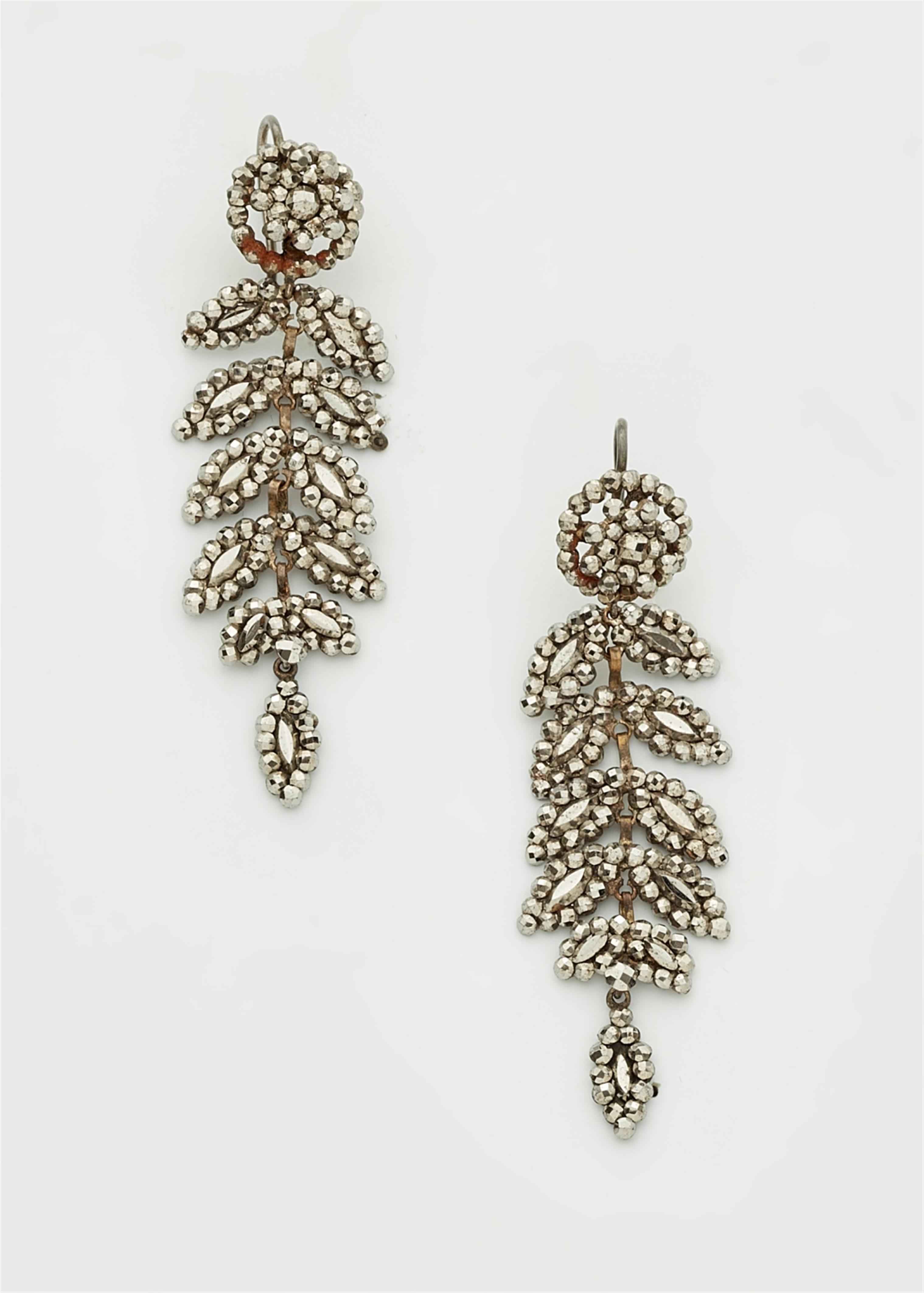 A pair of cut steel drop earrings - image-1