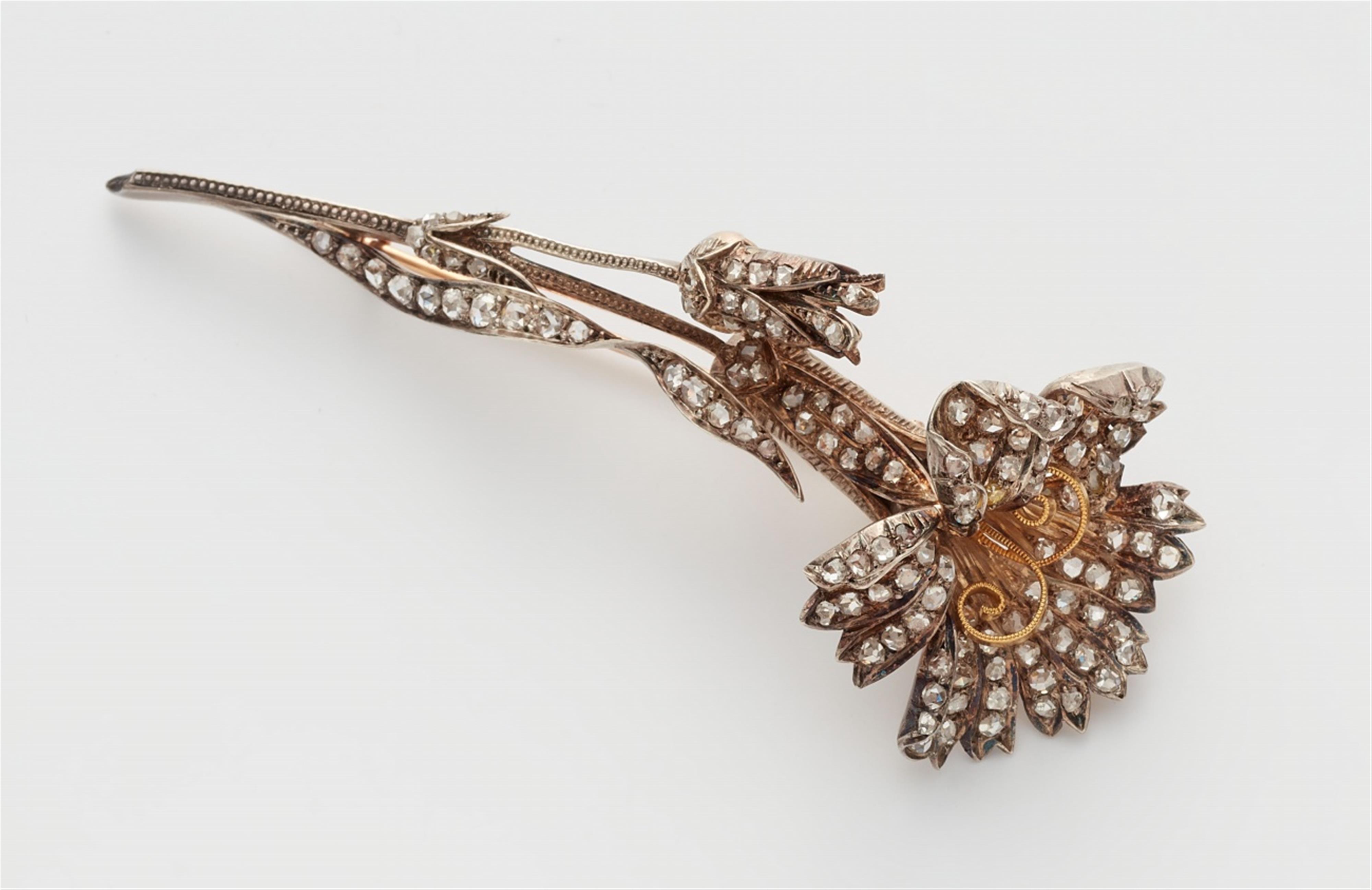 A 14k red gold diamond tremble brooch - image-1