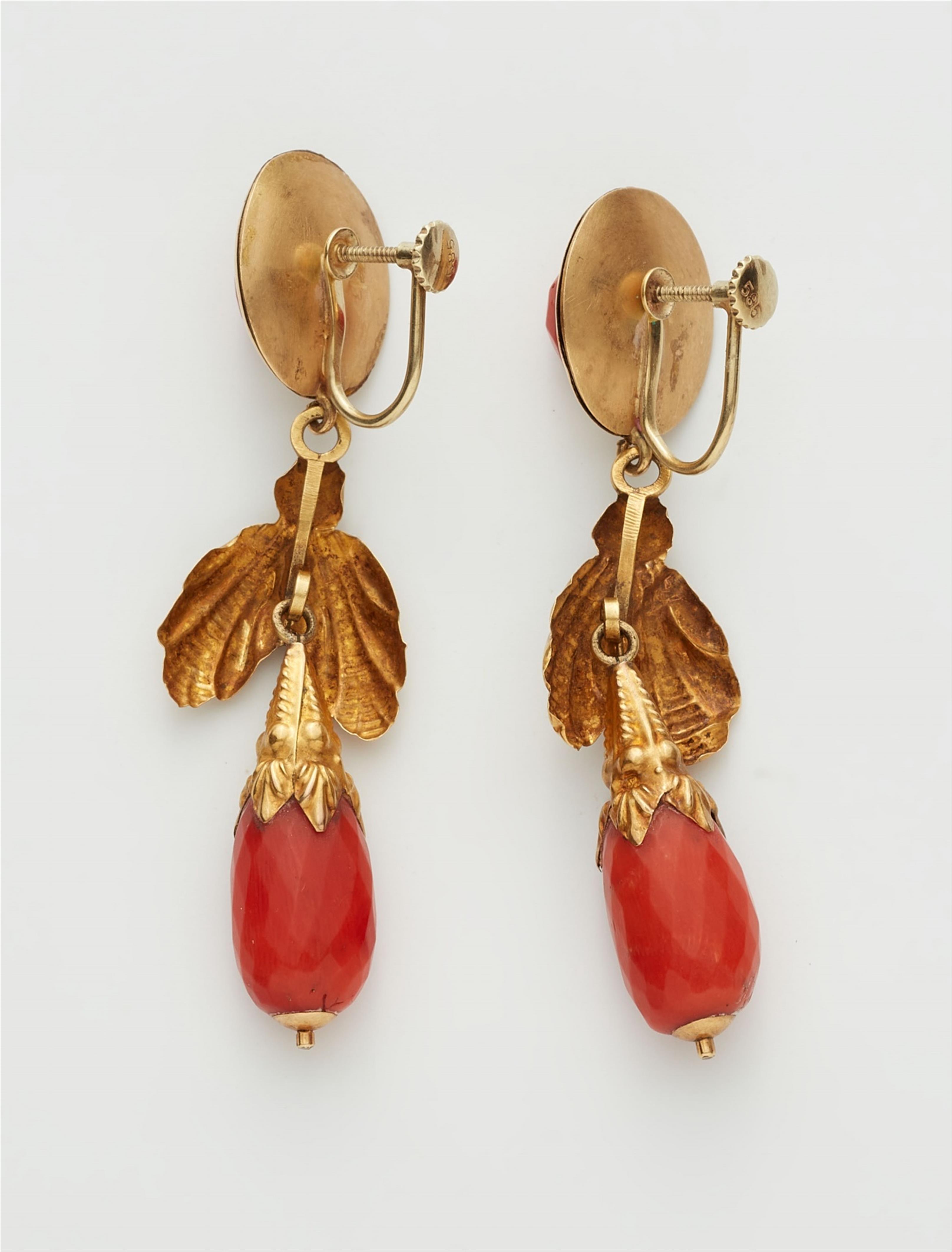 A pair of 14k gold Biedermeier earrings - image-2