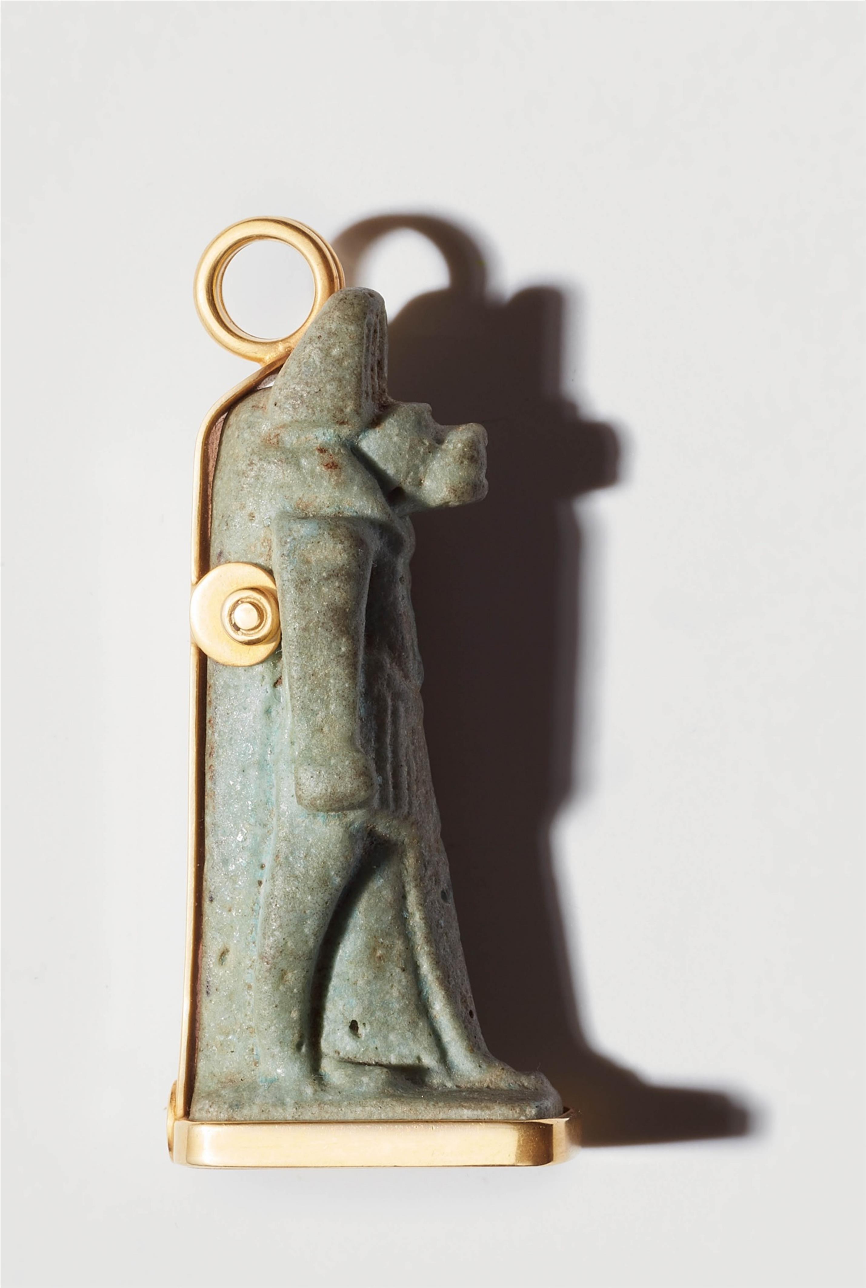 A glazed fayence Anubis amulet pendant - image-5