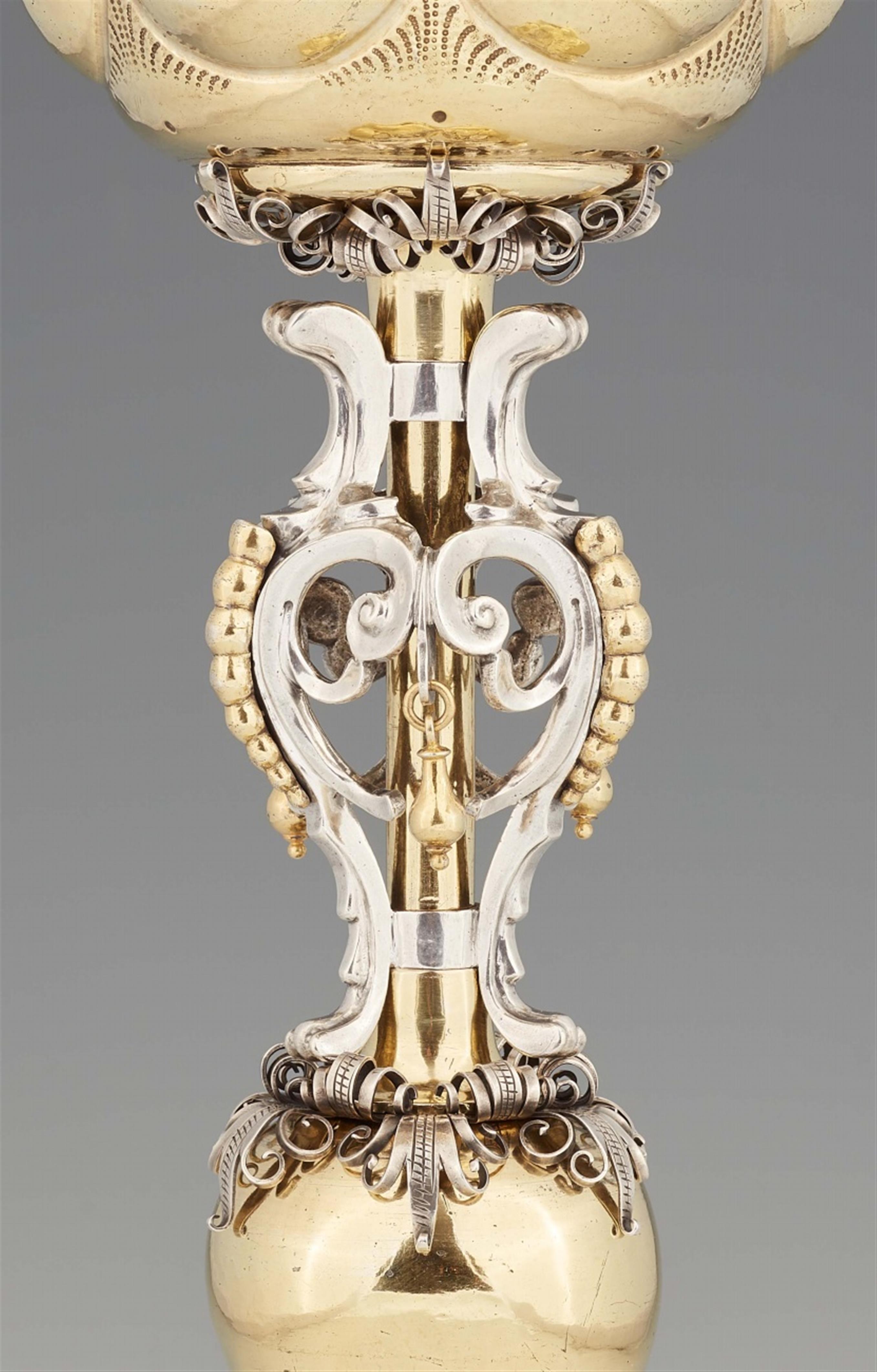 A very large Augsburg silver gilt colombine cup - image-2