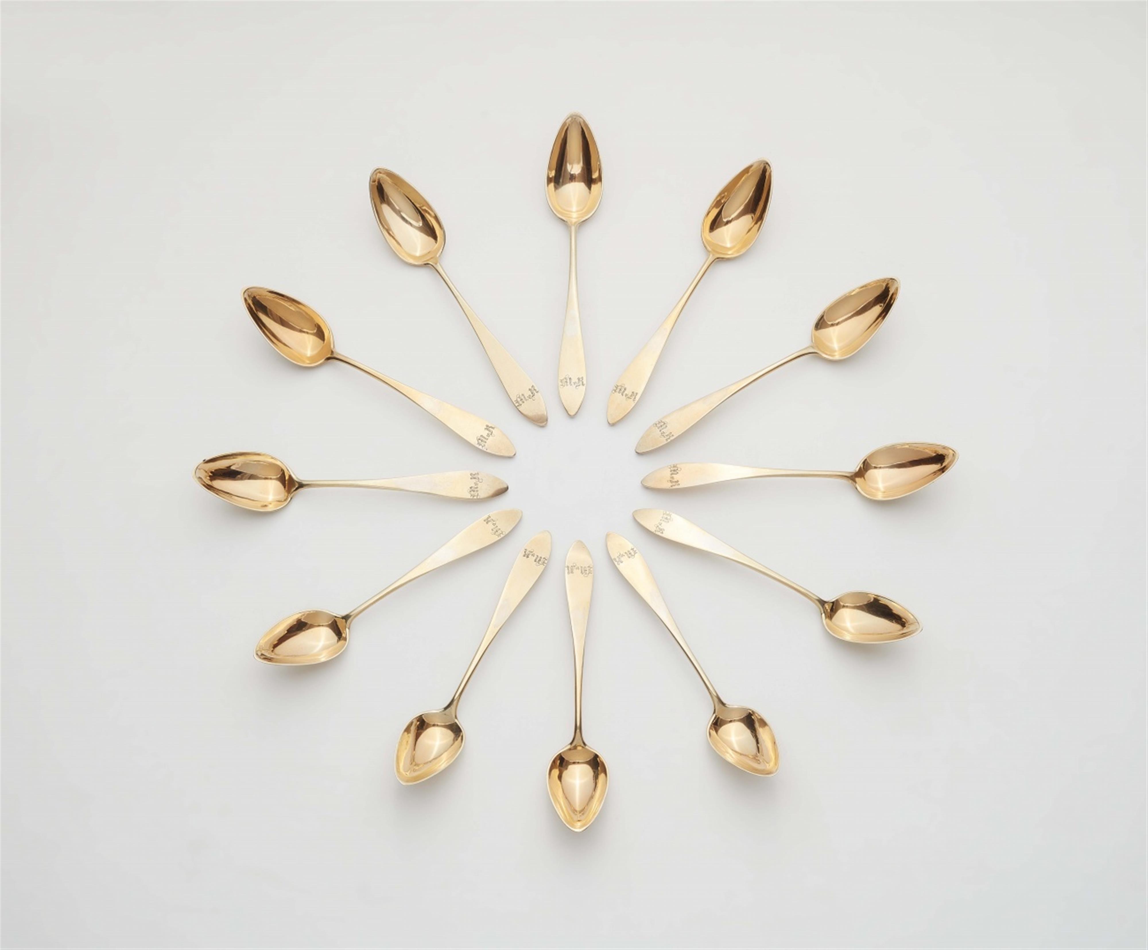 Twelve Hanover silver gilt spoons - image-1