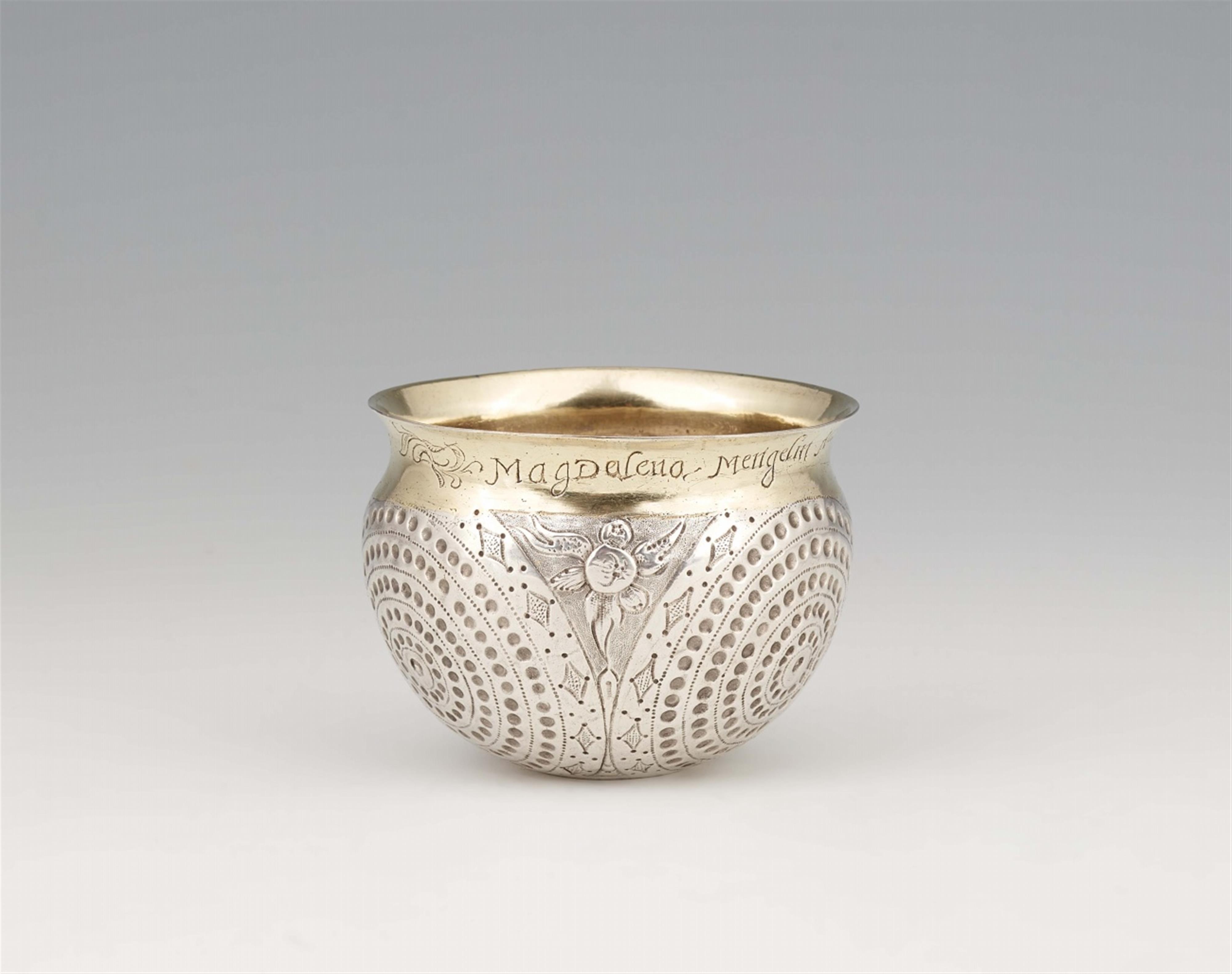 An early parcel gilt Nuremberg silver beaker - image-1