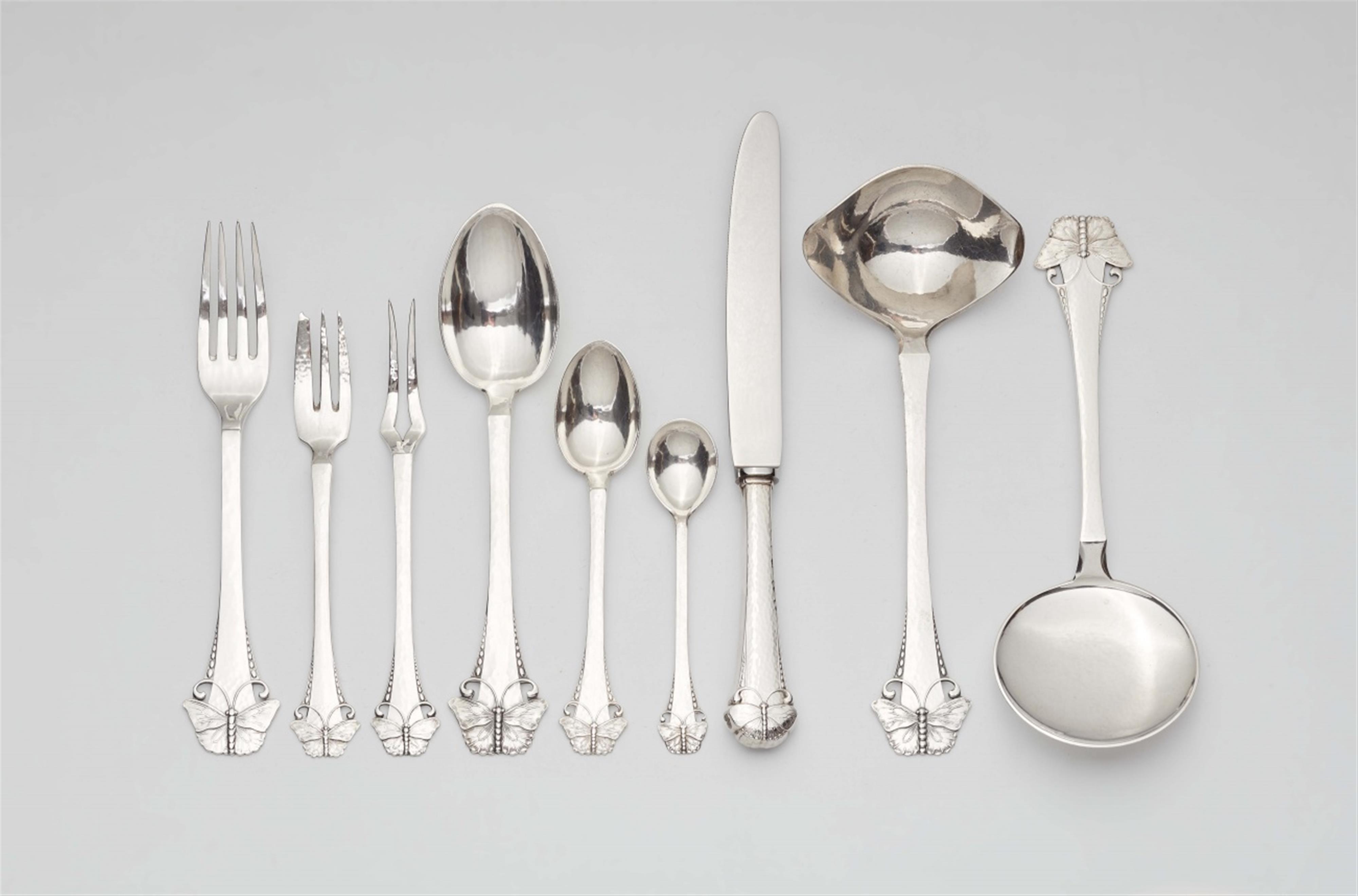 A Danish Jugendstil silver cutlery set - image-1