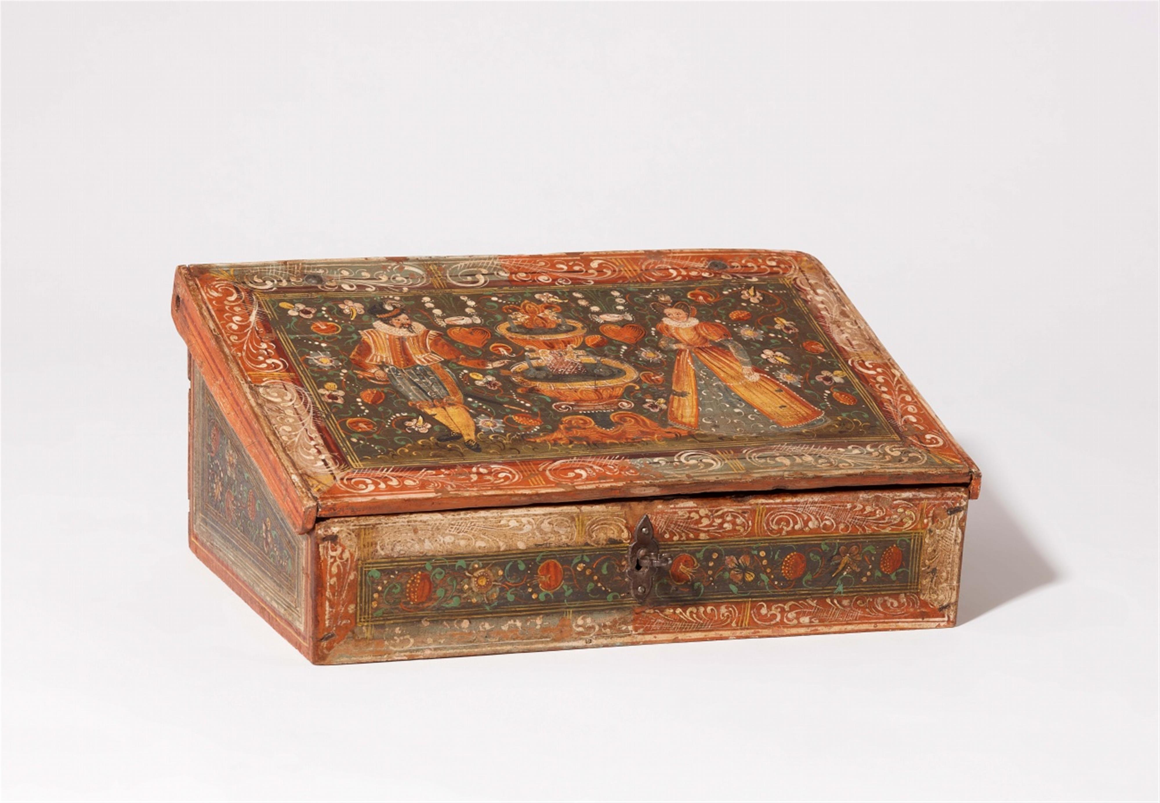 An early writing cabinet with bismuth painting - image-1