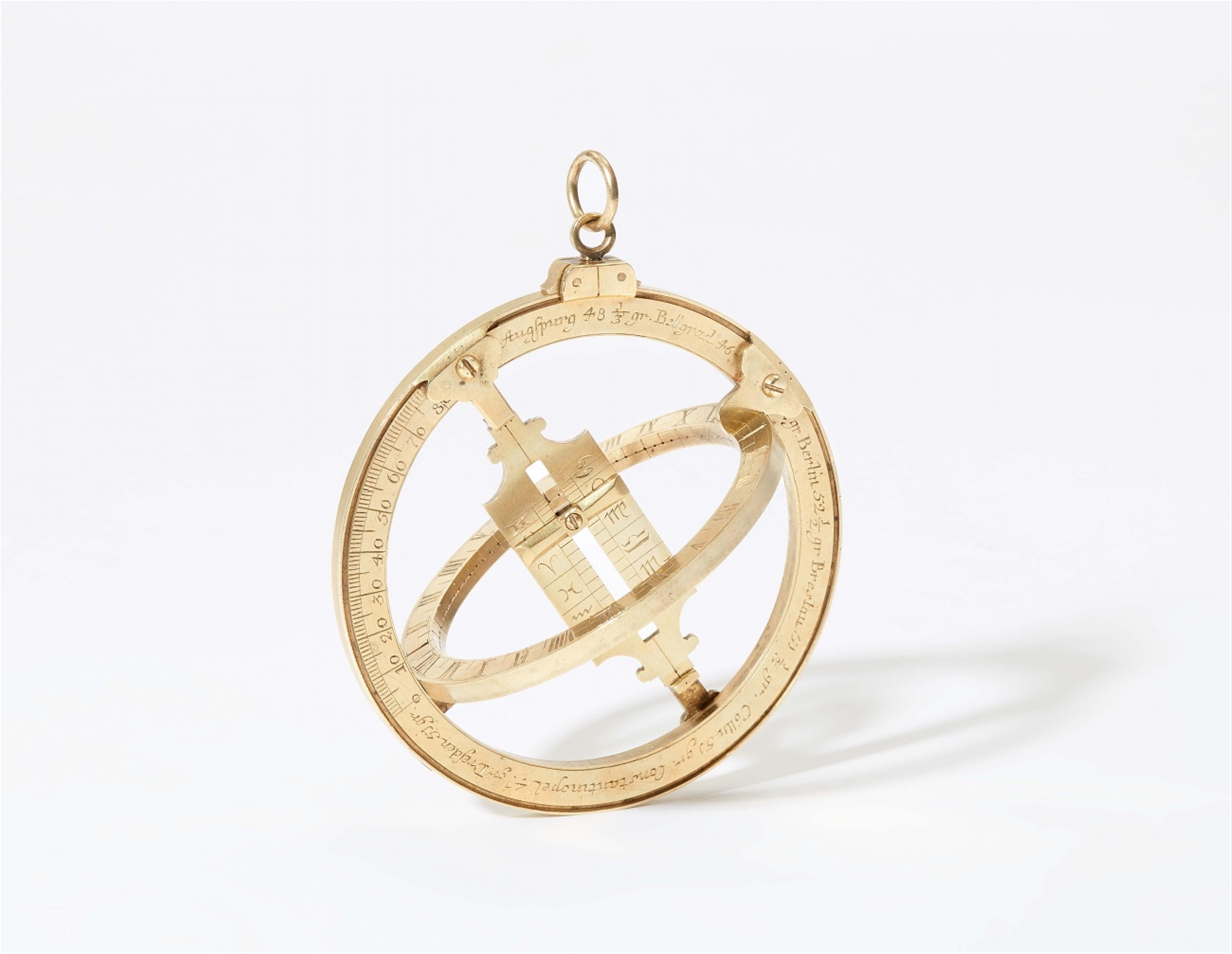 A gilt brass annular sundial - image-1