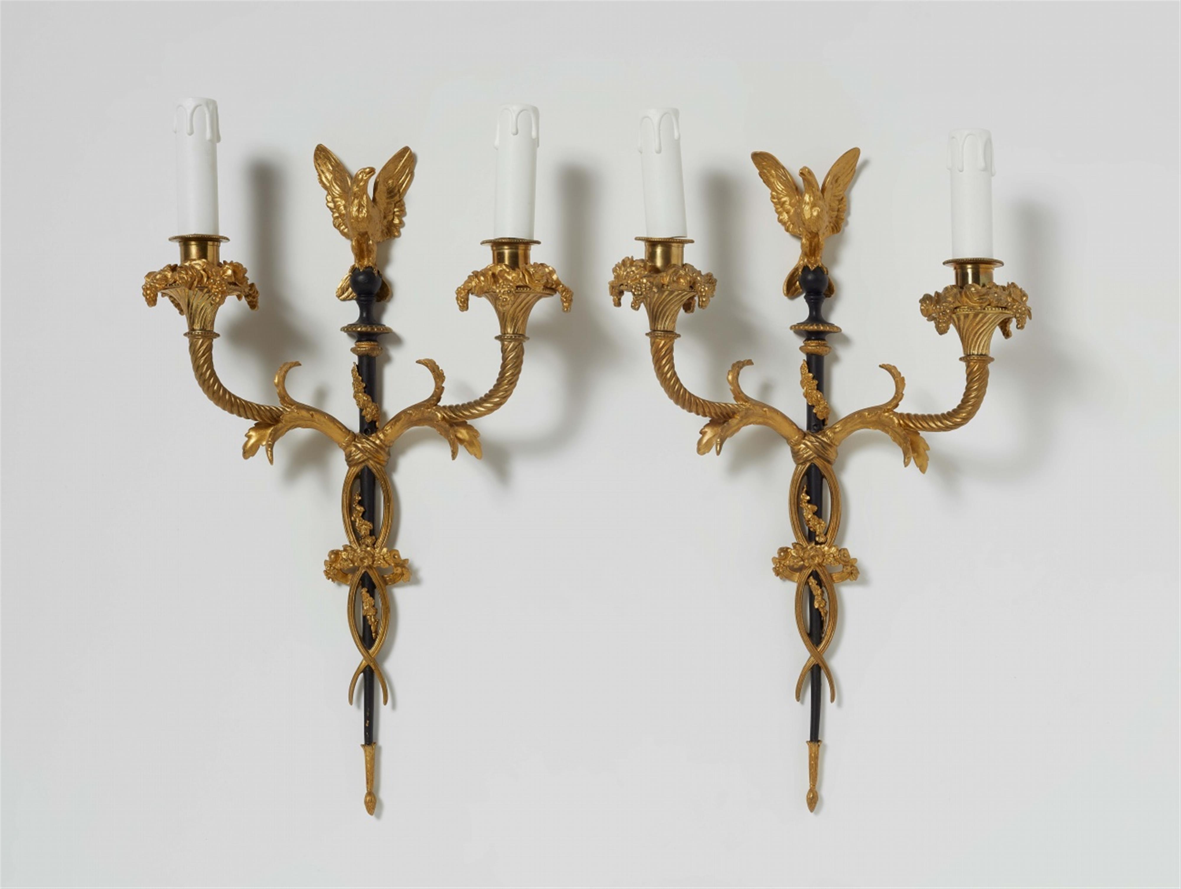 A pair of Louis XVI style ormolu wall sconces - image-1