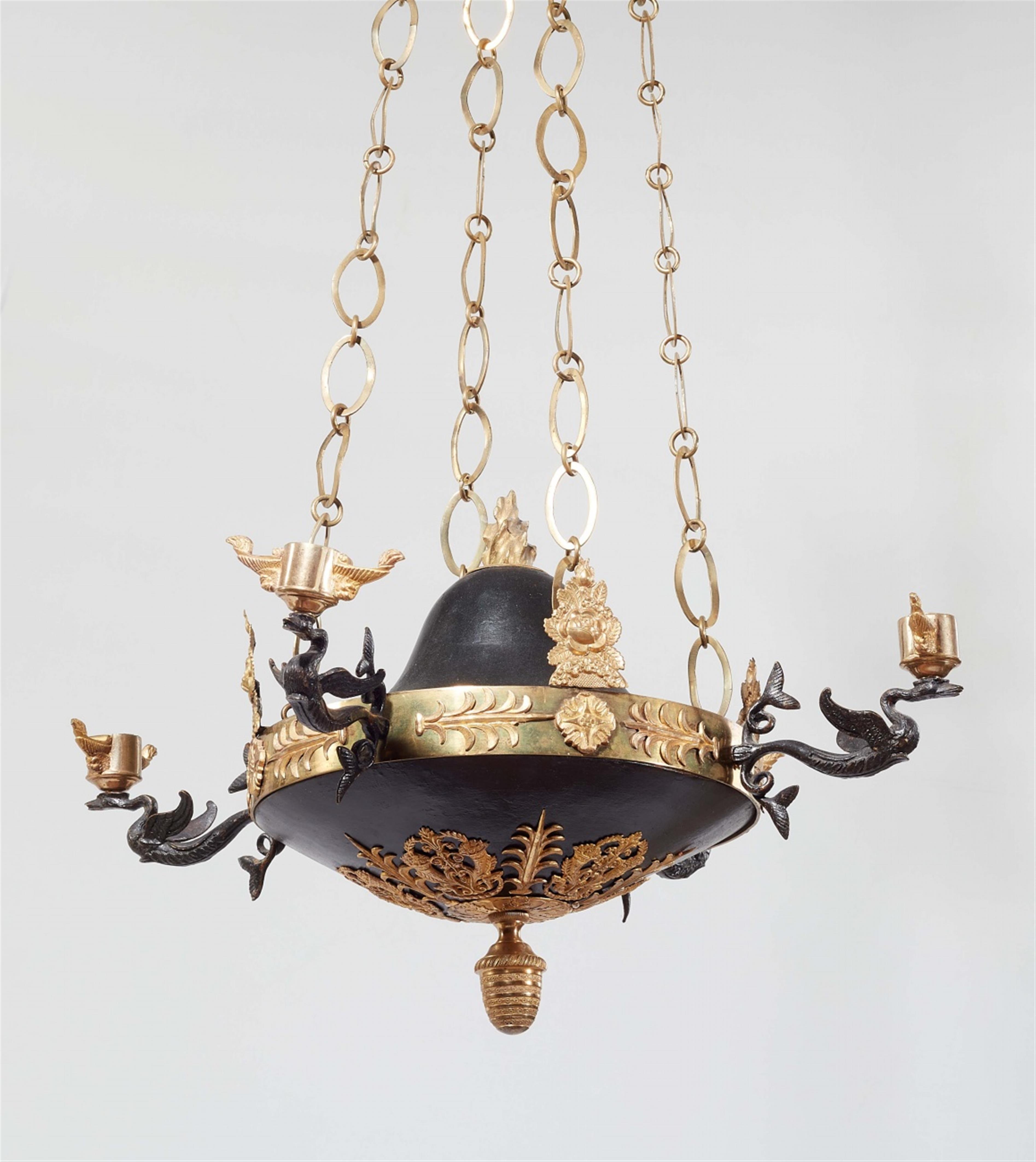 A Parisian Empire bronze ceiling lamp - image-1
