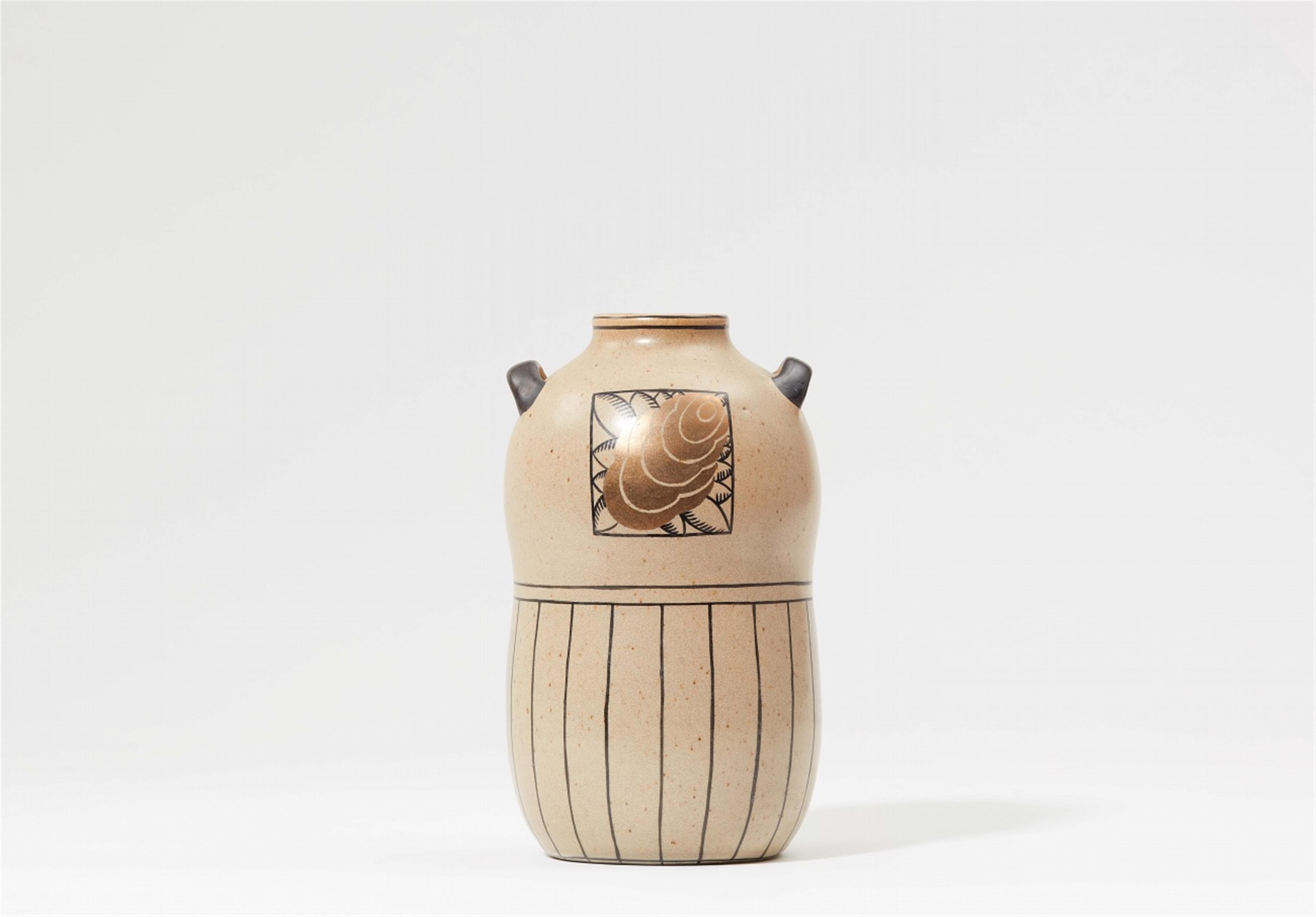 A double-handled stoneware vase - image-1