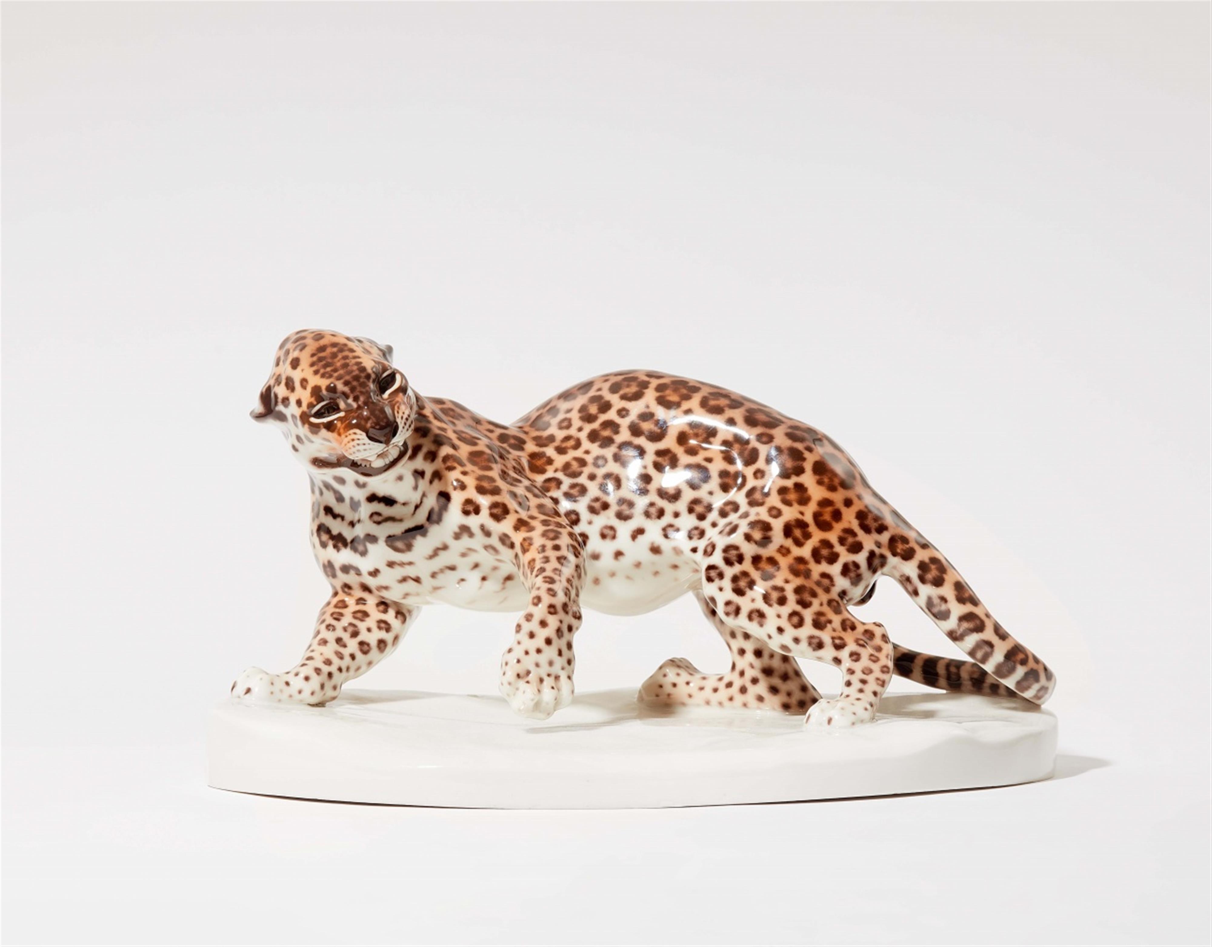 A Nymphenburg porcelain model of a panther - image-1