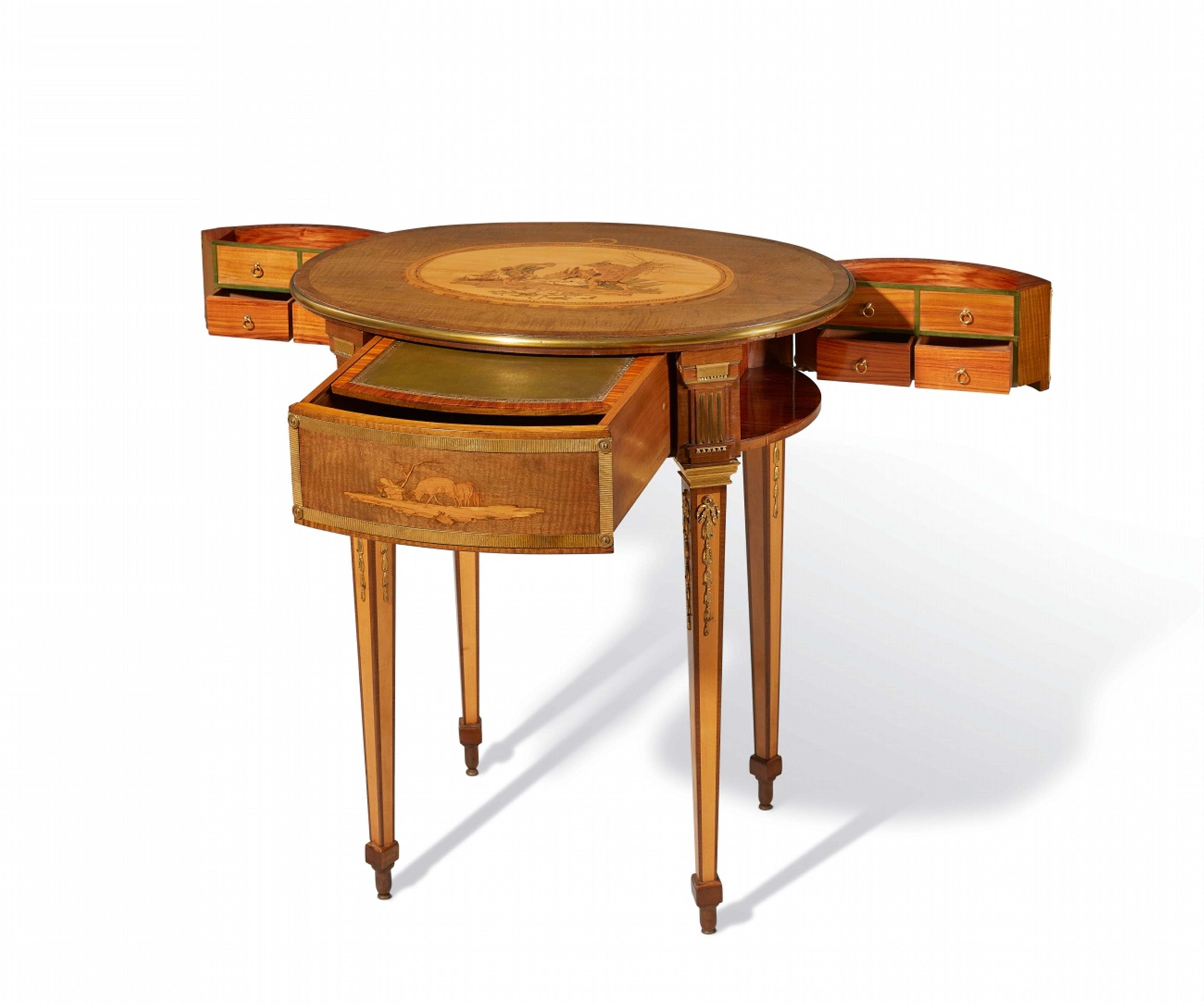 An oval working table by David Roentgen - image-2