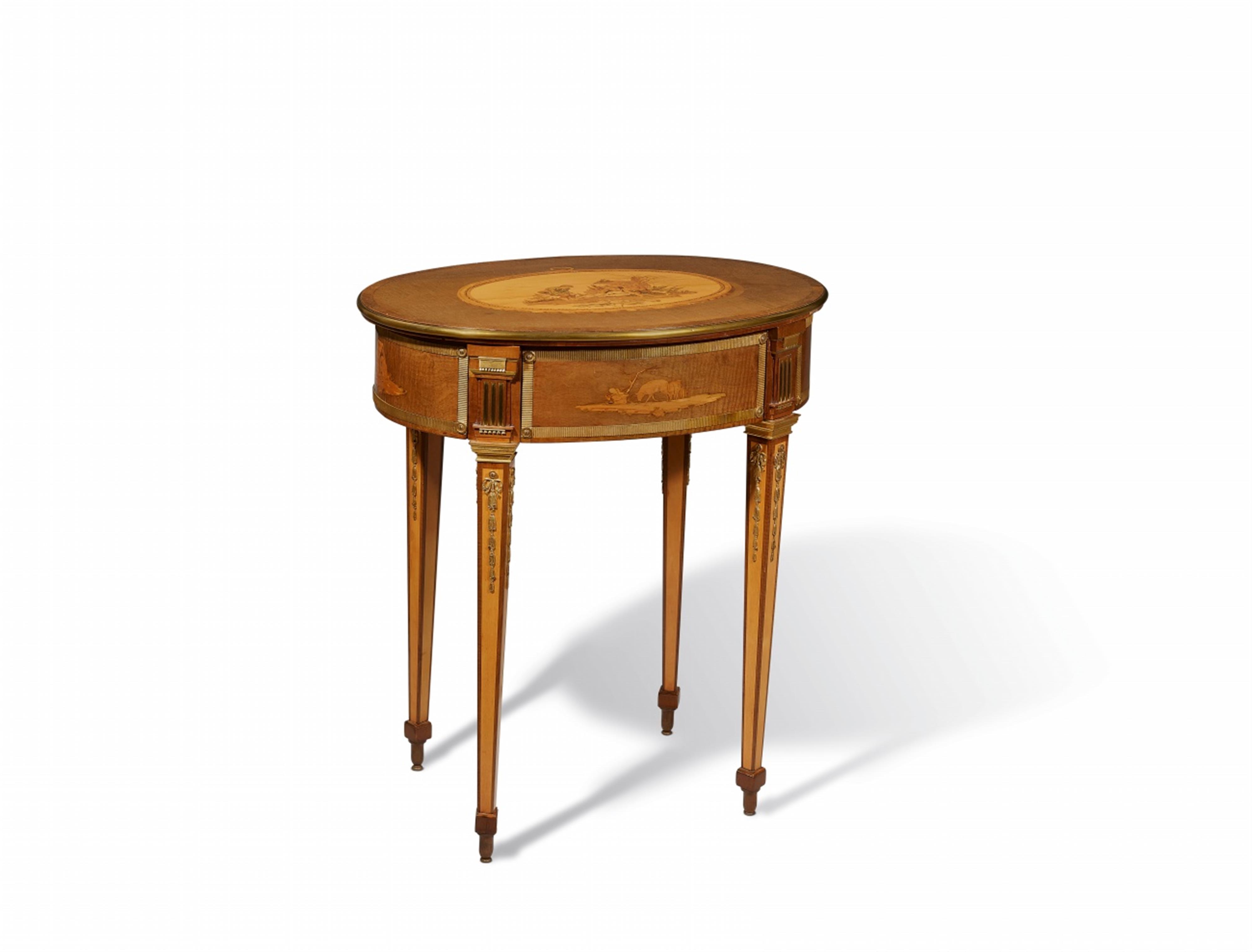 An oval working table by David Roentgen - image-1