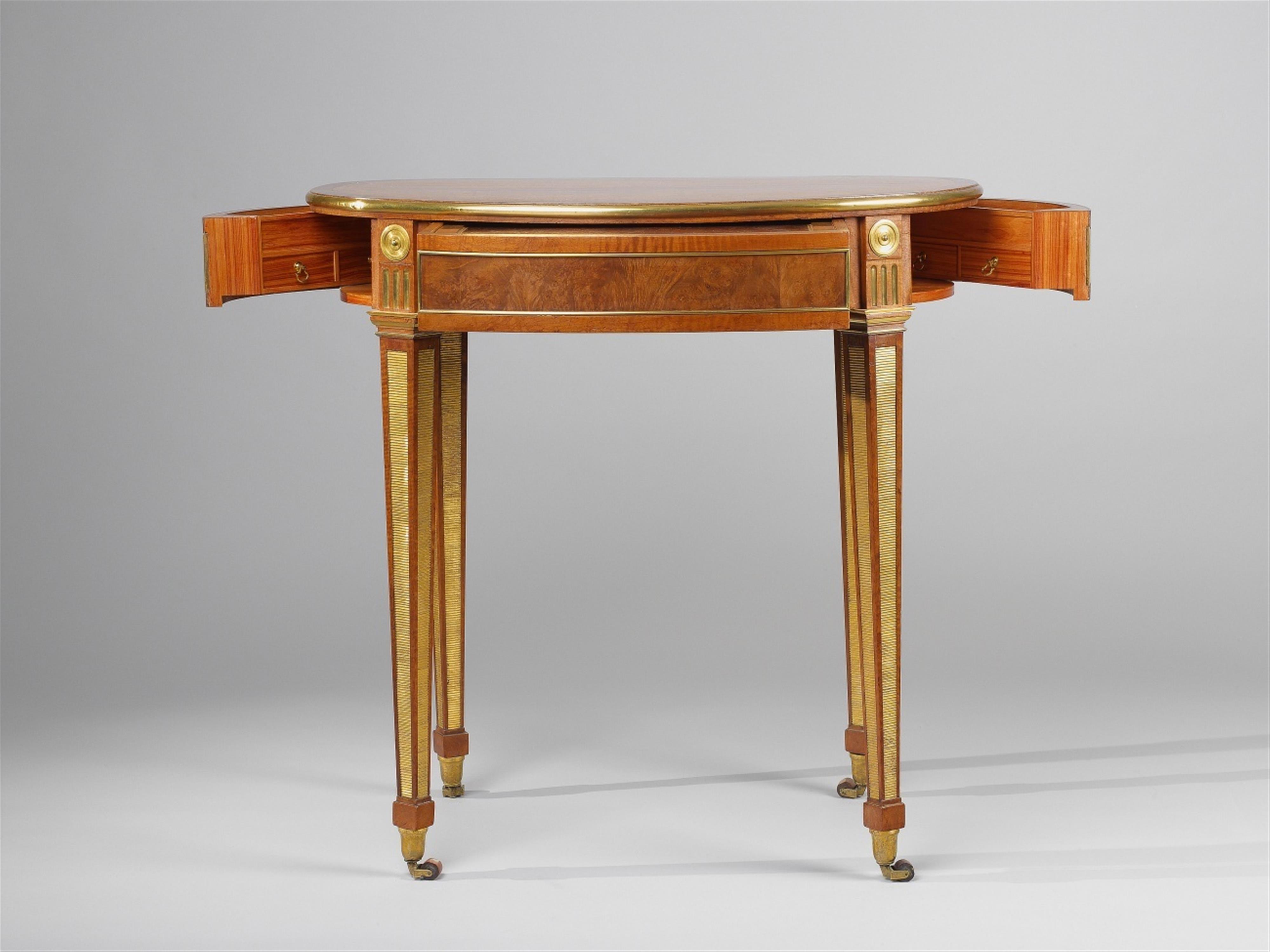 An oval work table by David Roentgen - image-2