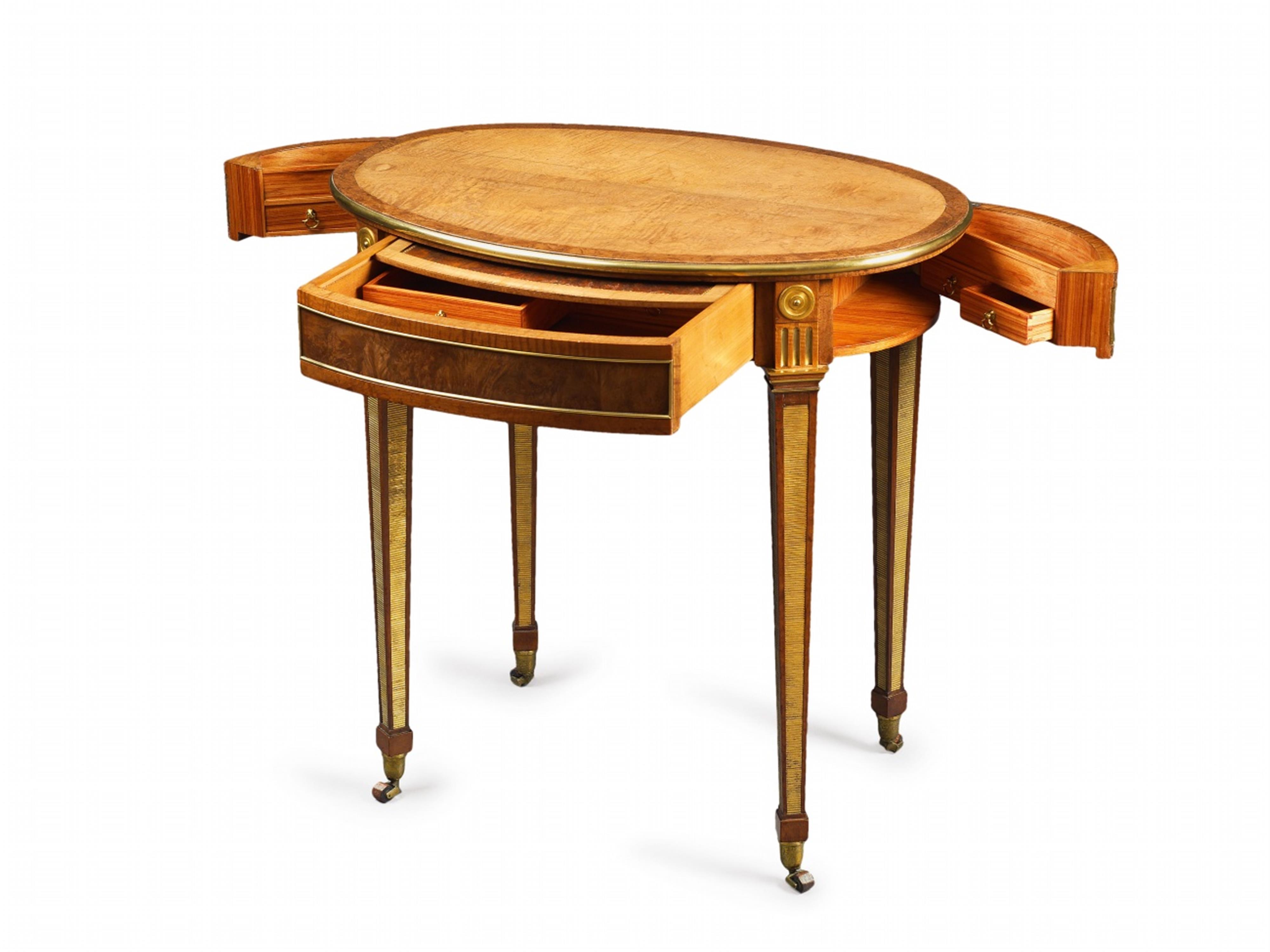 An oval work table by David Roentgen - image-4
