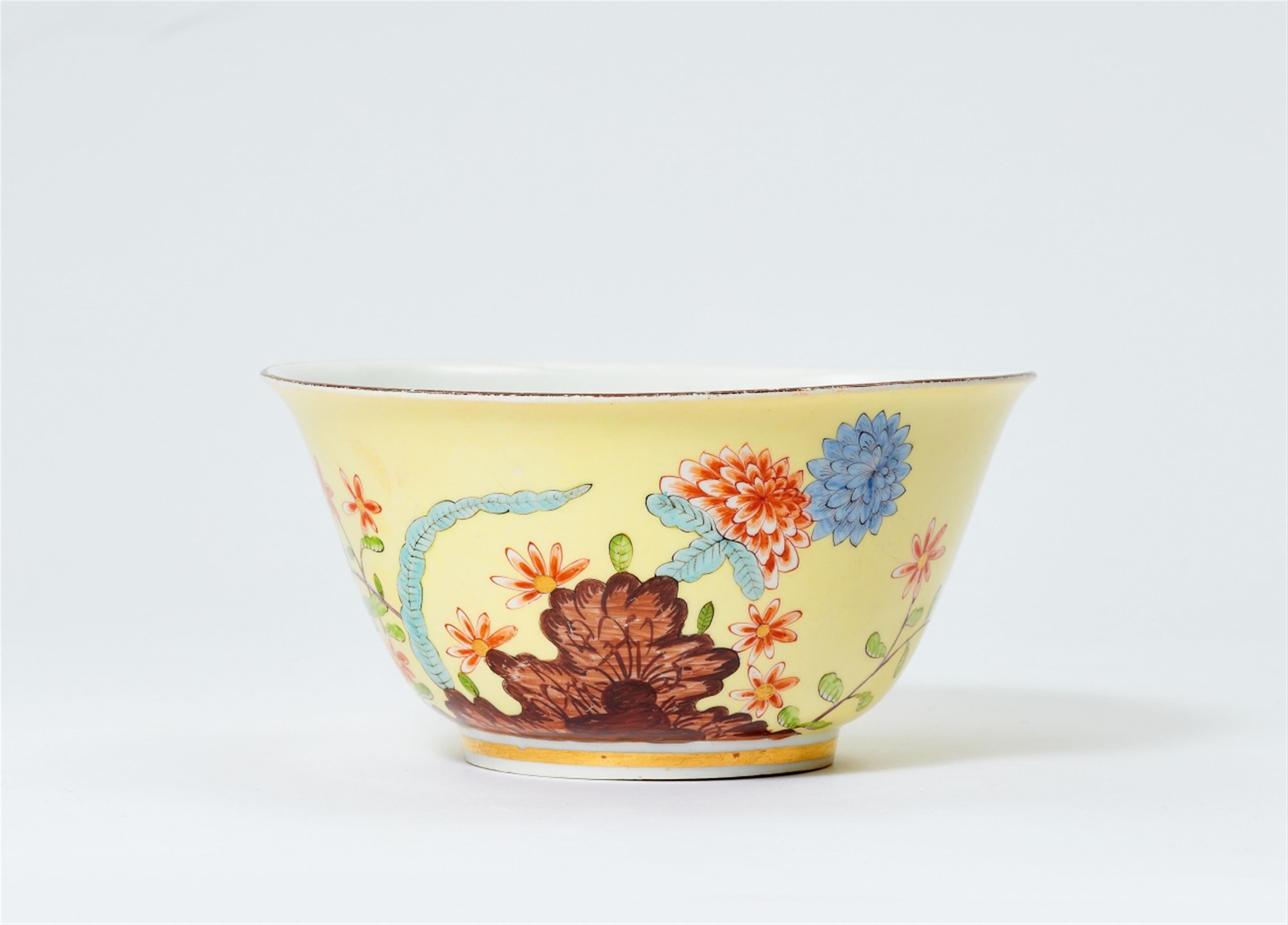 A large Meissen porcelain slop bowl with famille rose decor - image-1