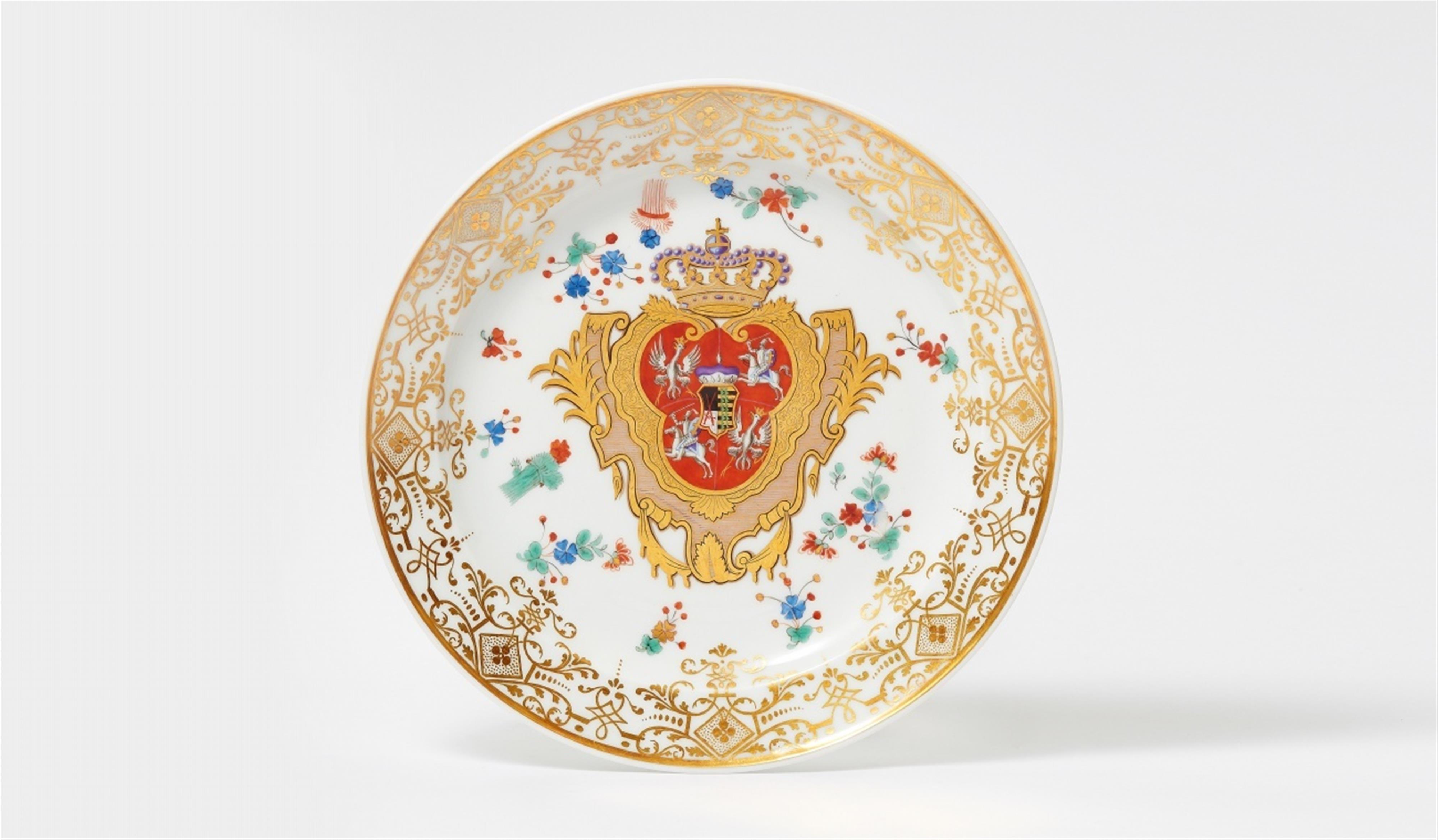 A Meissen porcelain plate from a later order for the coronation service of August III - image-1