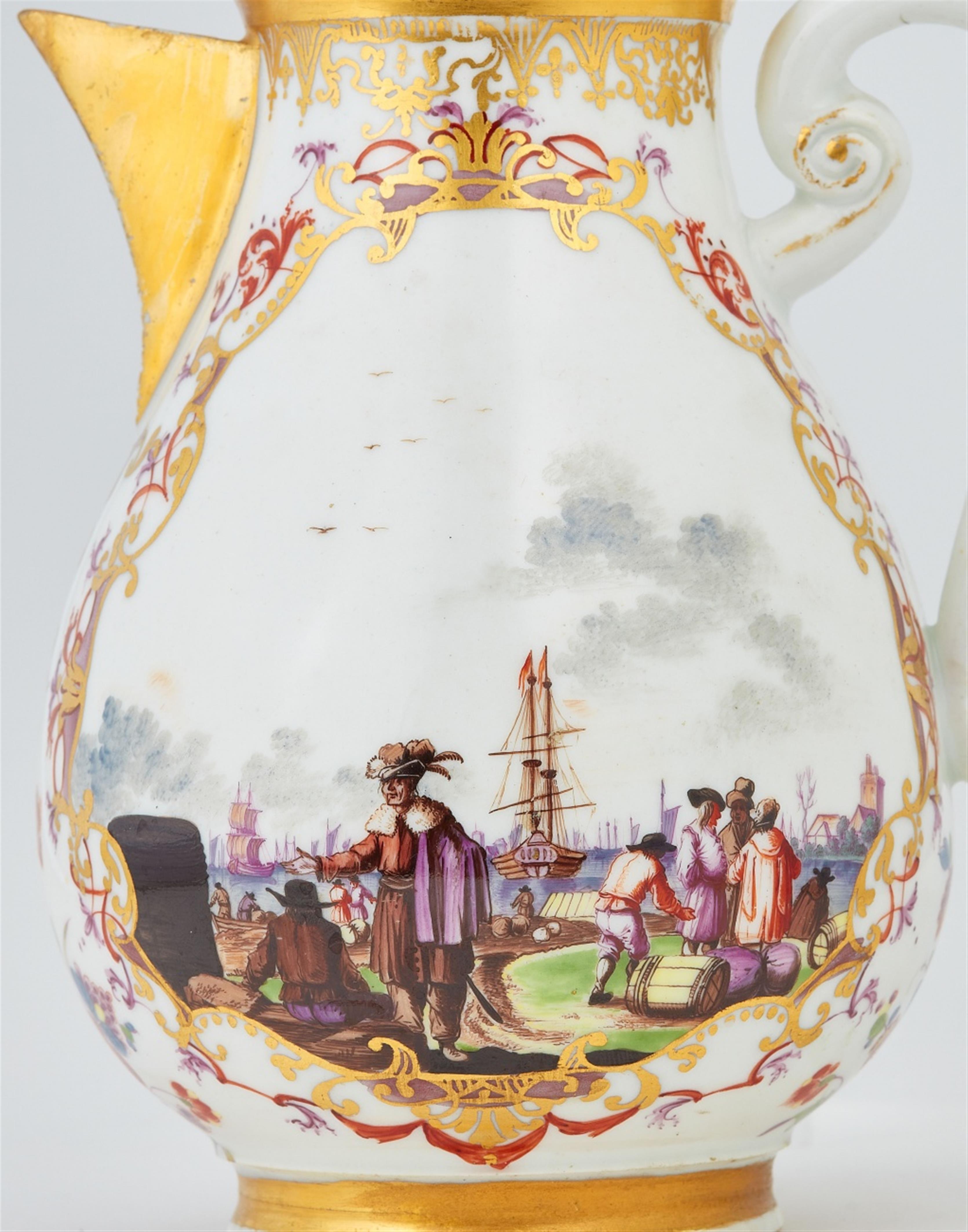 A Meissen porcelain coffee pot with a merchant navy scene - image-3