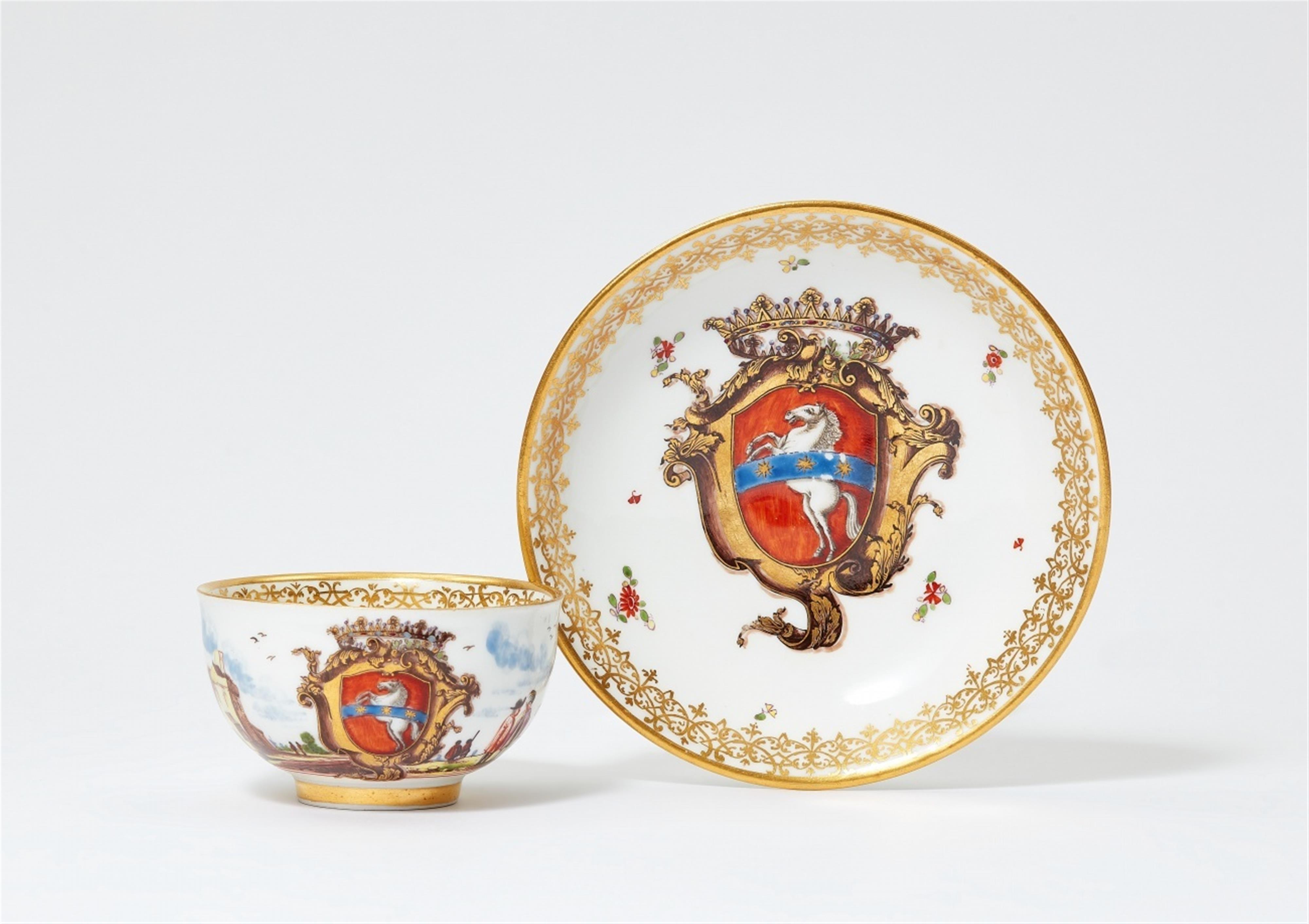 A Meissen porcelain tea bowl and saucer from the Cavalli service - image-1