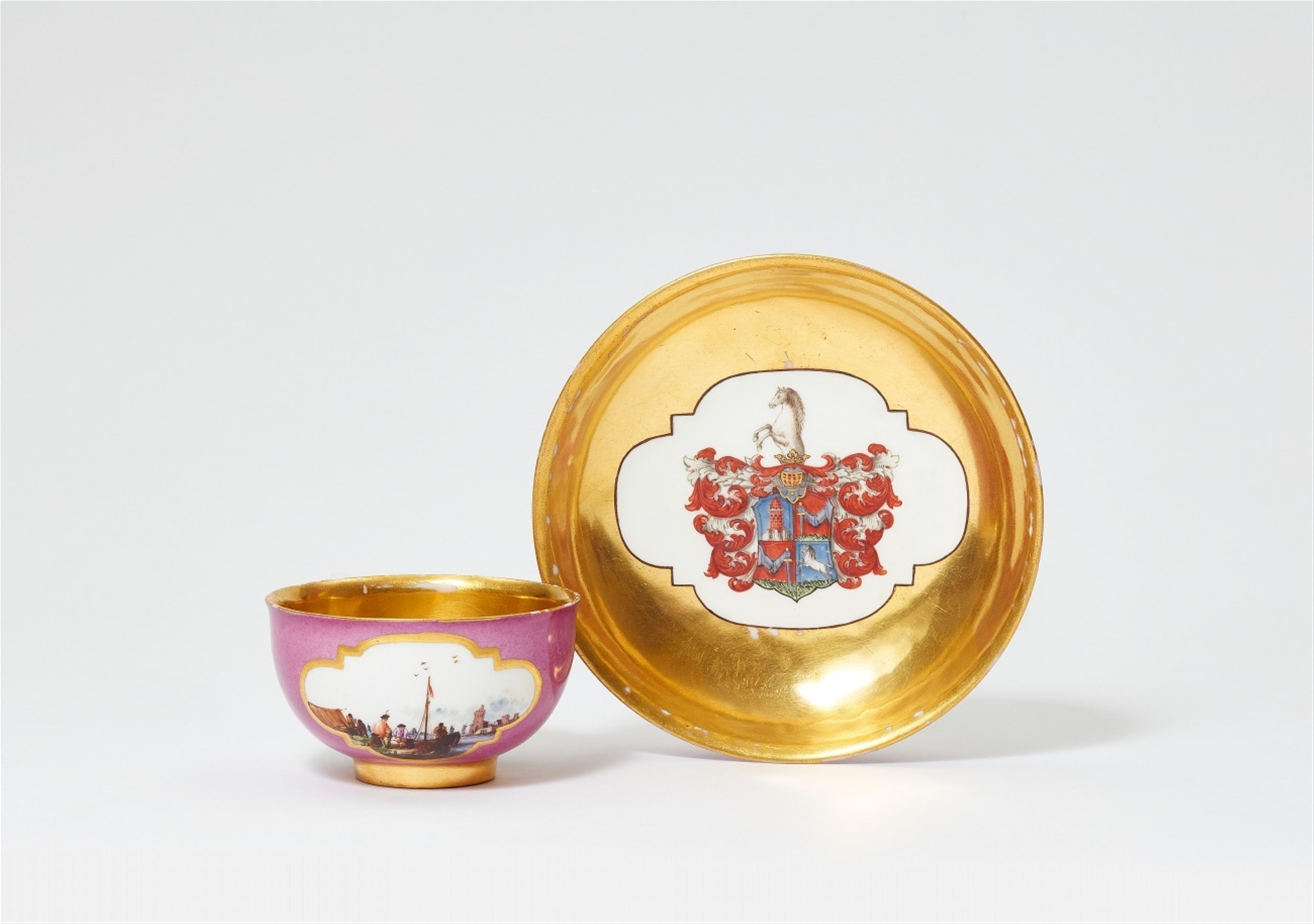 A Meissen porcelain tea bowl and saucer from the Benada service - image-1