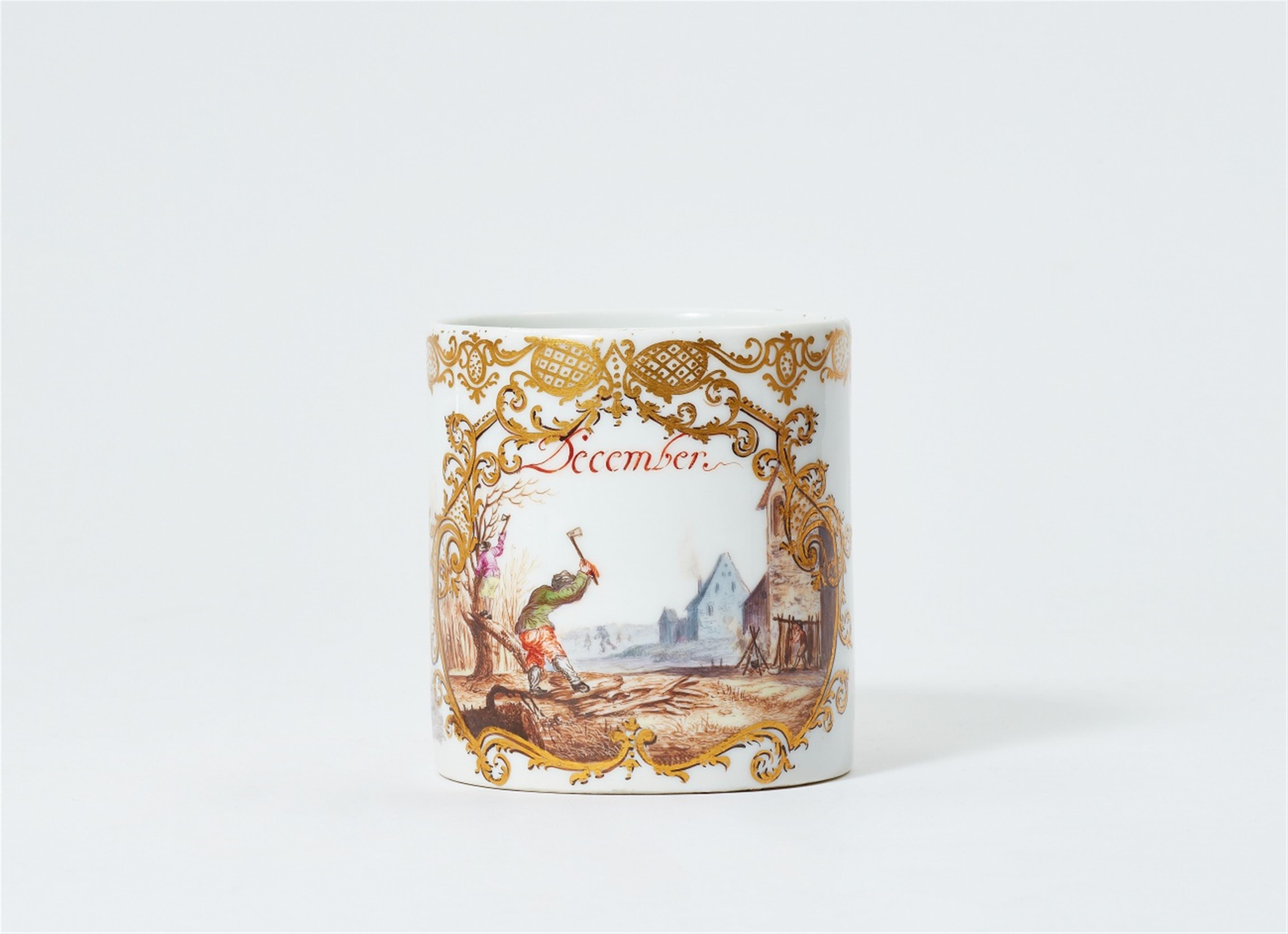 A rare Meissen porcelain beaker with an allegory of the month December - image-1