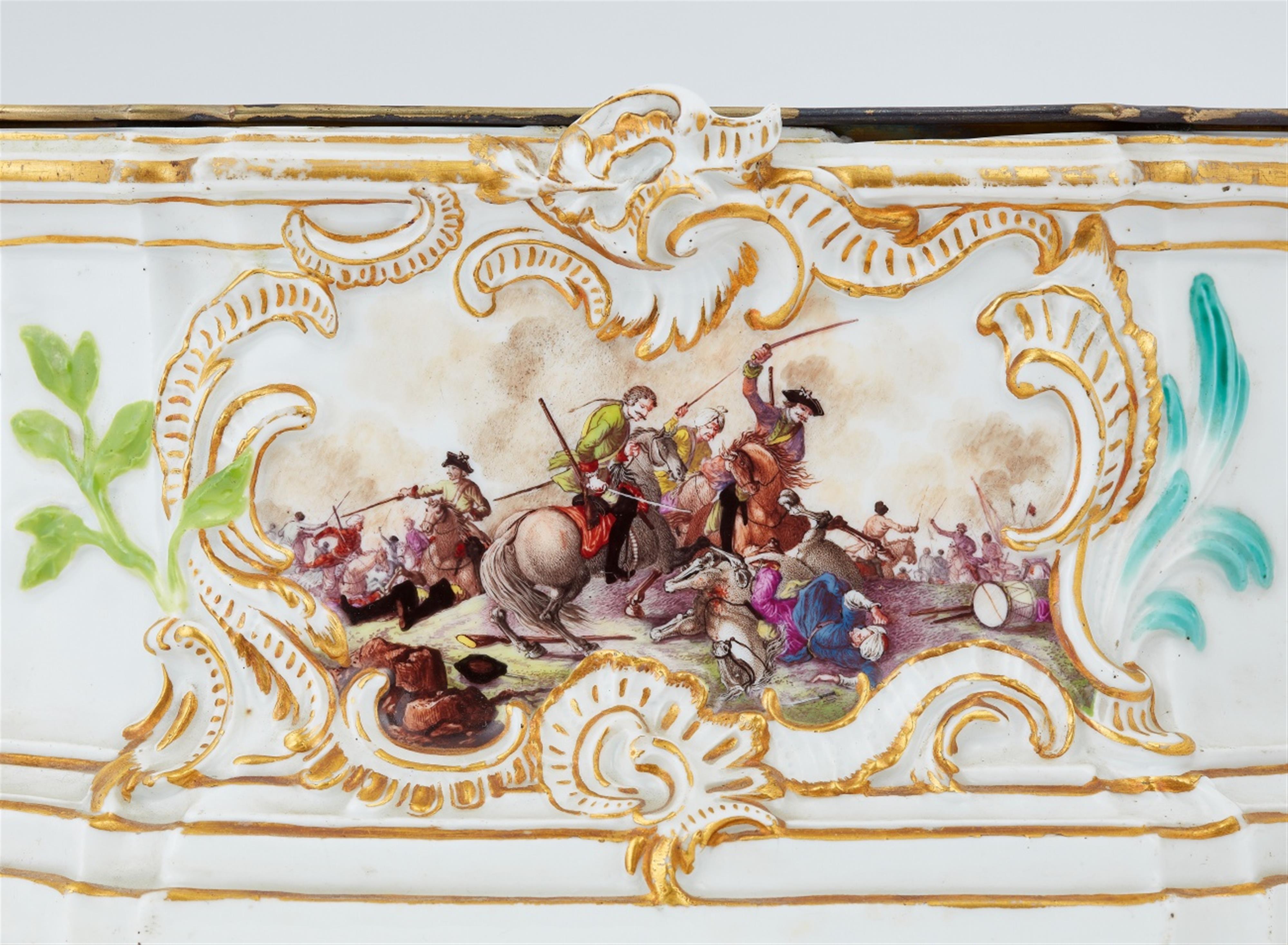 A Meissen porcelain bracket with battle scenes - image-6
